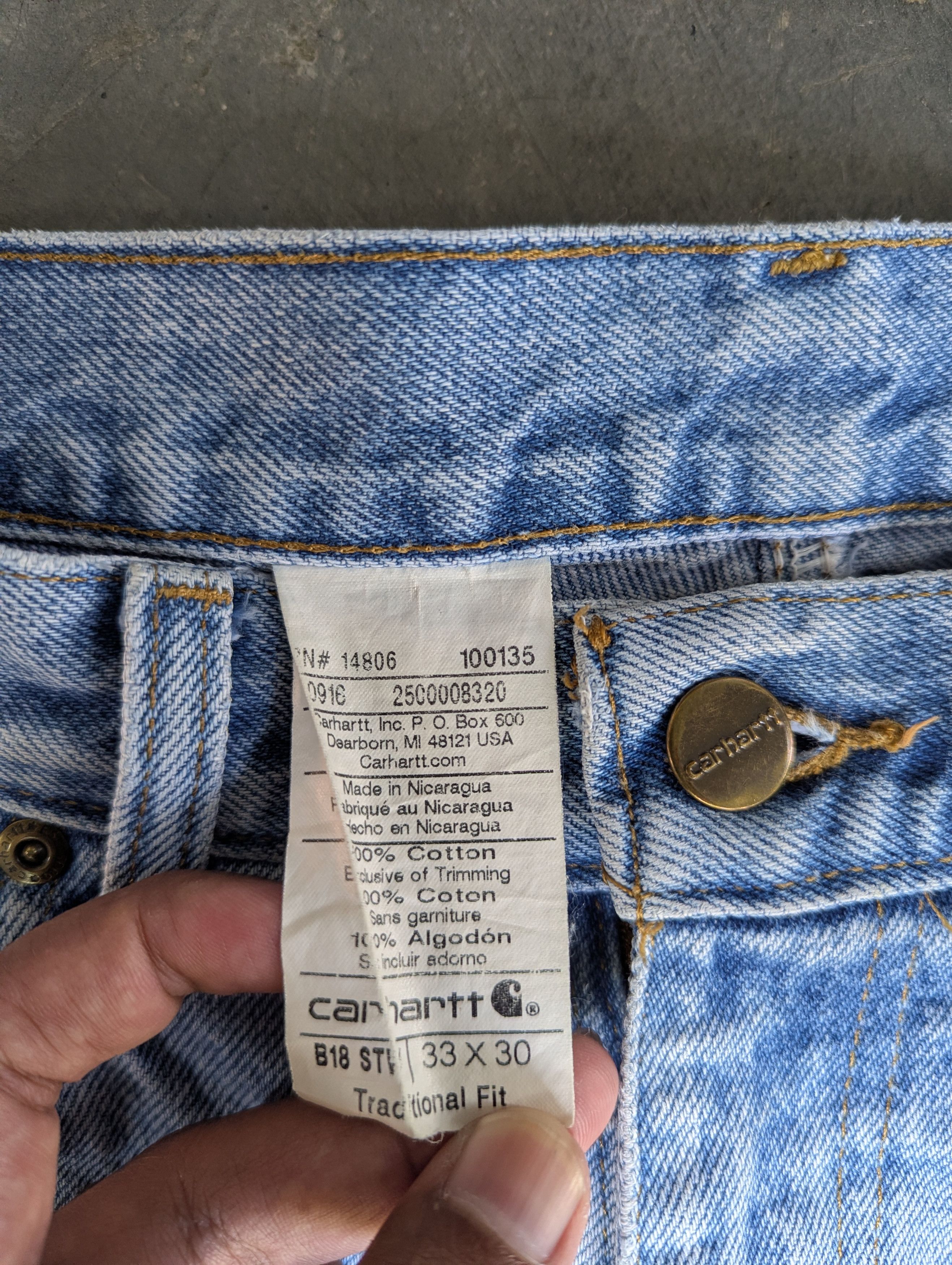 Carhartt Thrashed Carhartt Denim Jeans Traditional Fit Size US 34 / EU 50 - 2 Thumbnail