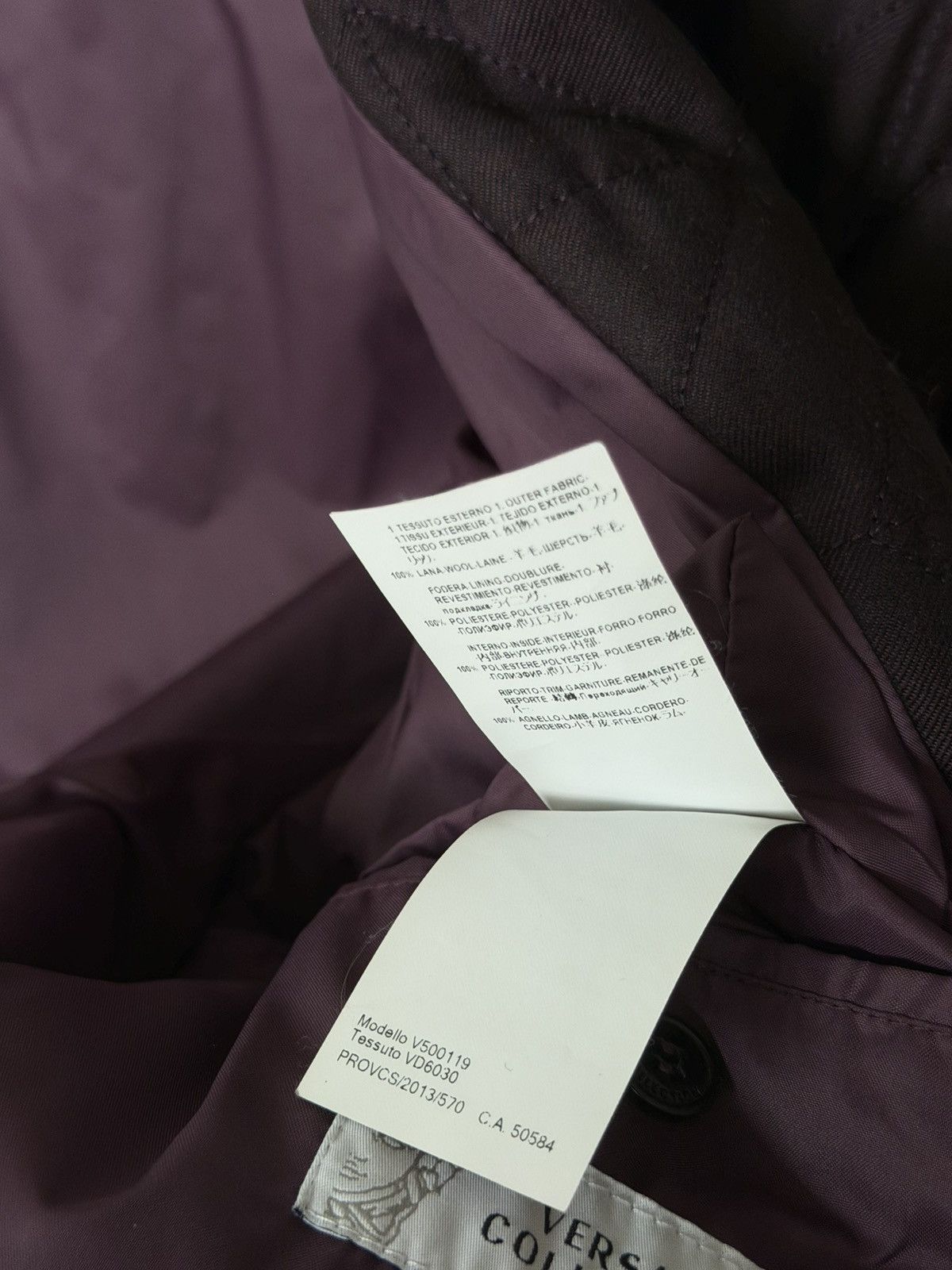 Versace Versace Collection Purple Wool Quilted Jacket Blazer Leather Size US M / EU 48-50 / 2 - 11 Thumbnail