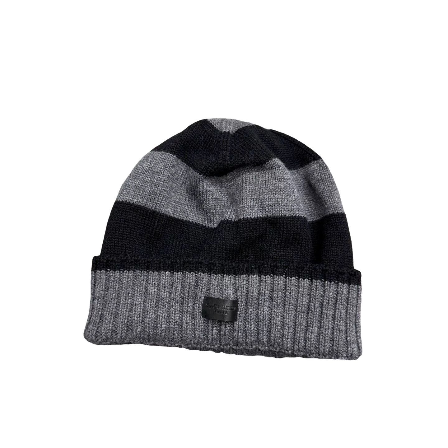 Saint Laurent Paris Saint Laurent Striped Wool Beanie One Size Size ONE SIZE - 1 Thumbnail