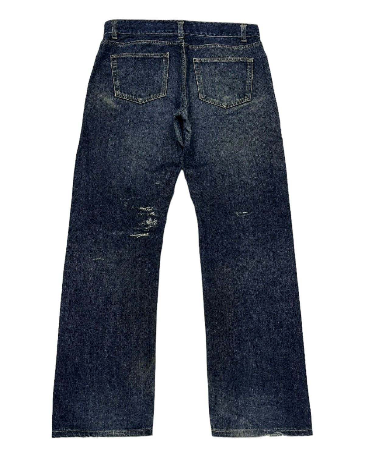 In The Attic 🔥VINTAGE IN THE ATTIC DISTRESS RIPS CUSTOM MADE DENIM JEANS Size US 34 / EU 50 - 2 Thumbnail