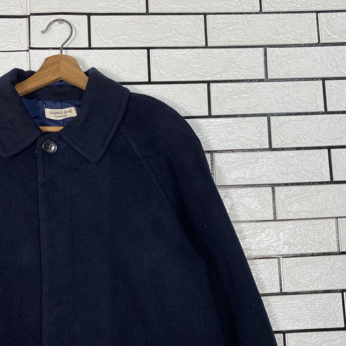 Isamu Katayama Backlash 📌Vintage Wool Overcoat Isamu Ishii Company Herringbone Size US M / EU 48-50 / 2 - 8 Thumbnail