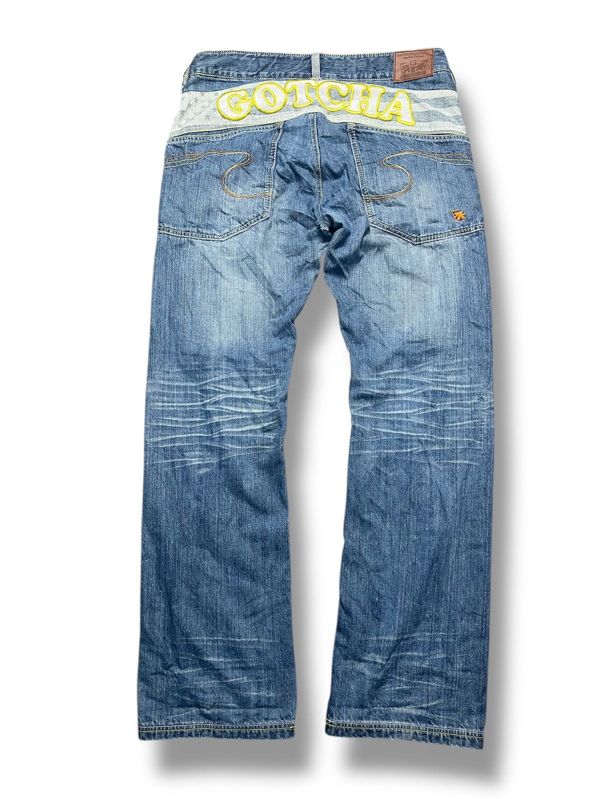 Gotcha GOTCHA Vintage Surfwear Denim Jeans Wide Leg Blue XXL (42) Size US 39 - 2 Thumbnail