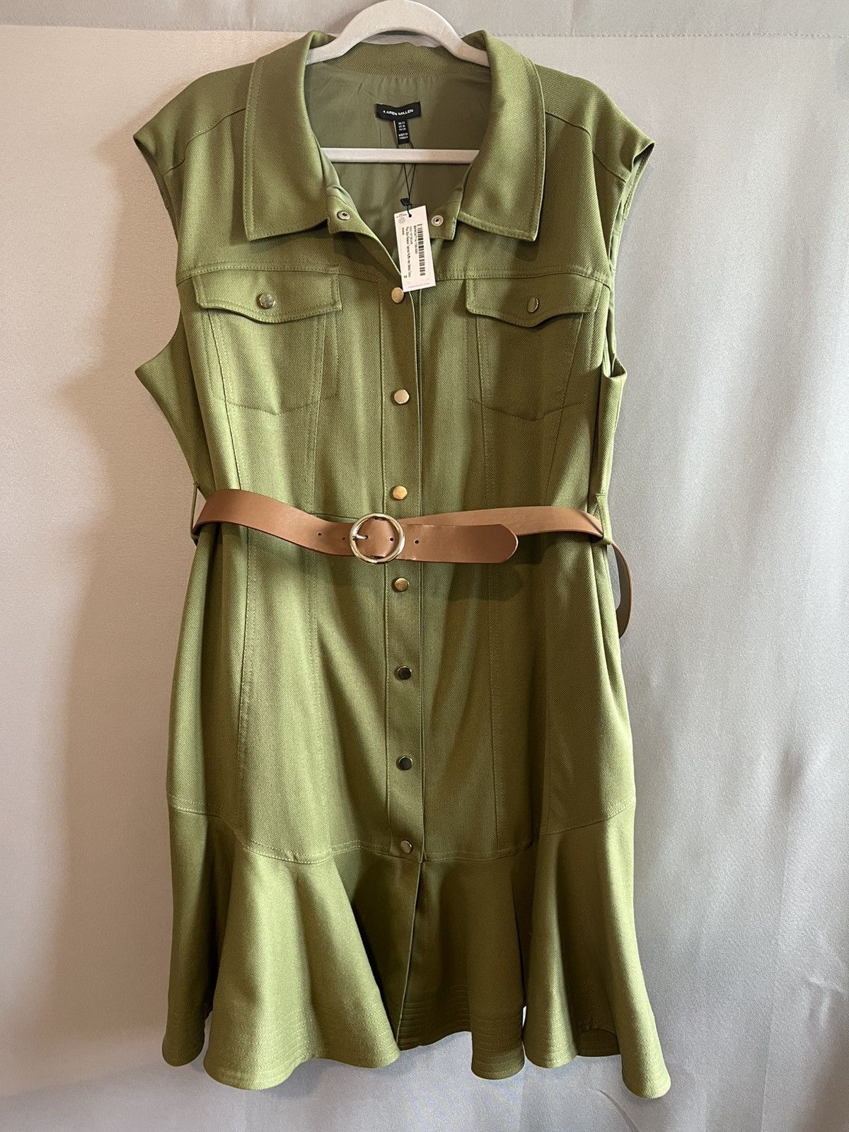 Karen Millen NWT Karen Millen Plus Size Dress Khaki Green 18 Size XXL / US 16-18 / IT 52-54 - 2 Thumbnail