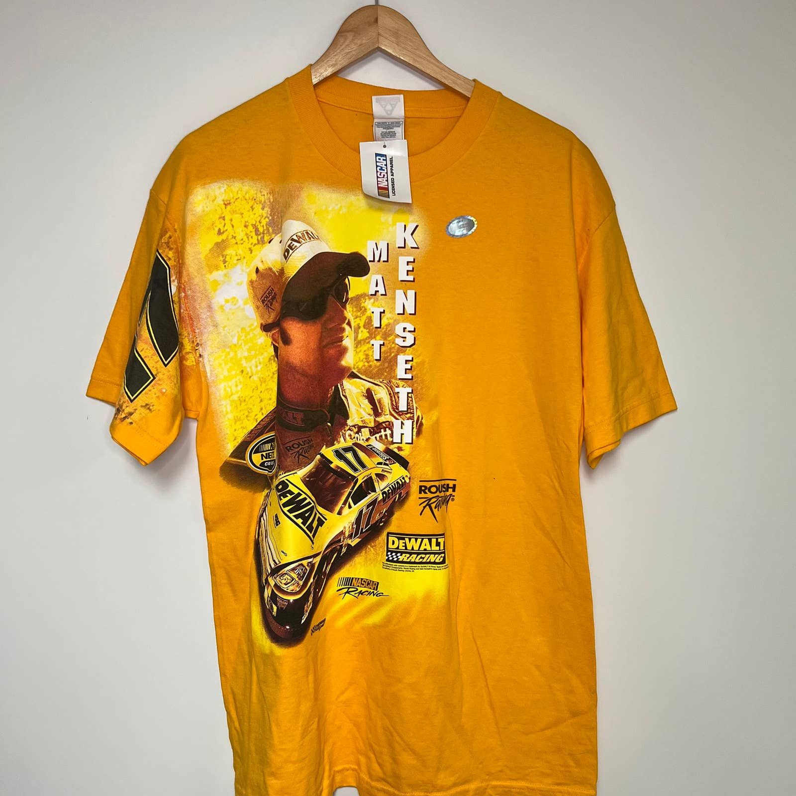 NASCAR NWT NASCAR Shirt Racing T-Shirt Yellow Vintage Car 2000s