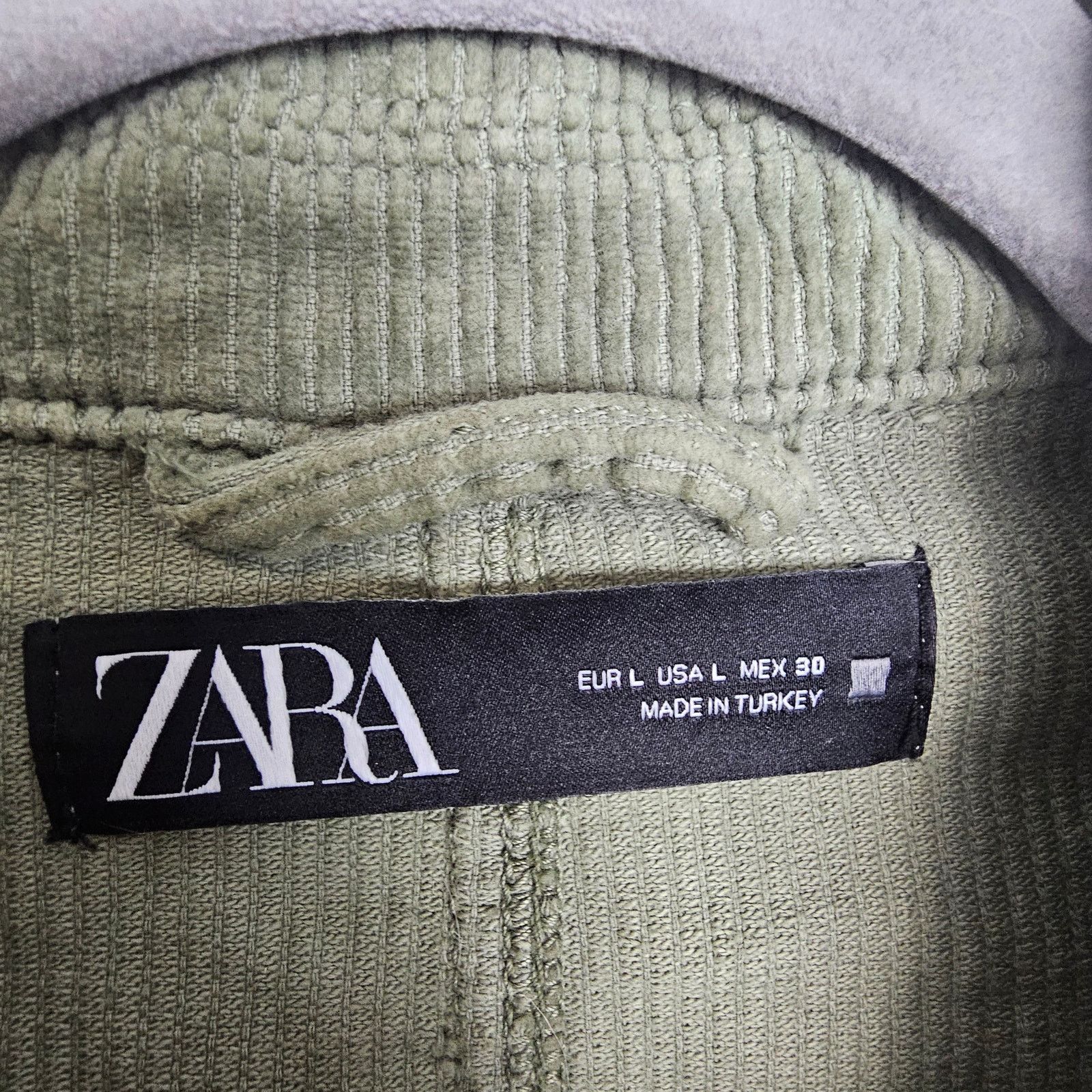 Zara Zara Jacket Green Corderoy Button Front Crop Shirt Shacket L Size L / US 10 / IT 46 - 6 Thumbnail