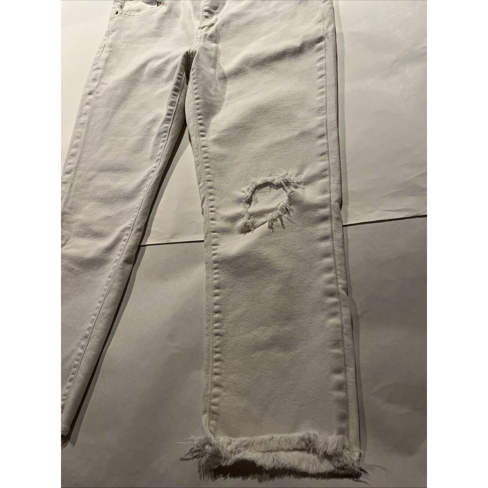 Levi's Levi’s 724 Jeans Womens 31 32x24 High Straight Raw Hem White Size 31" - 3 Thumbnail