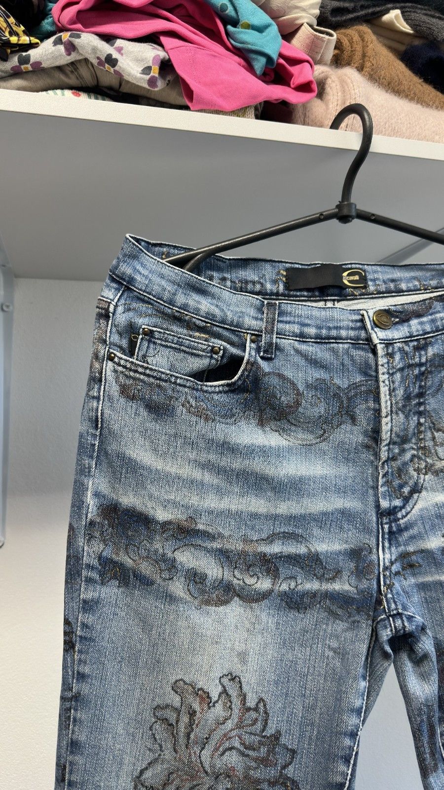Roberto Cavalli A/W 2003 Roberto Cavalli Asian Fantasies Tattoo Flare Denim Size 25" / US 0 / IT 36 - 2 Thumbnail