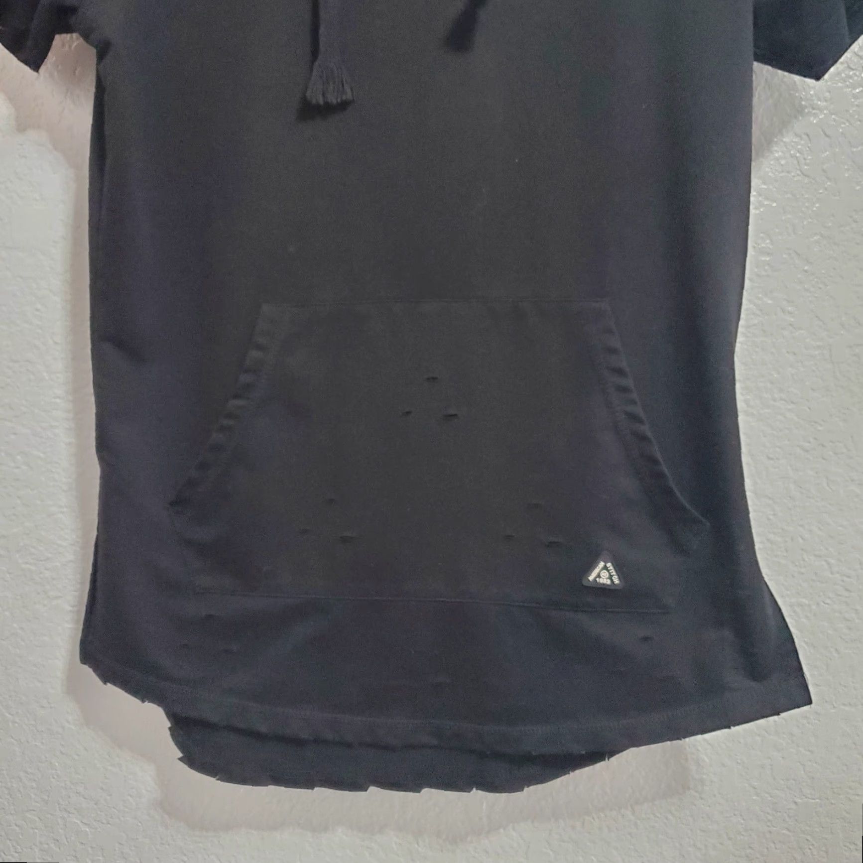 Vintage American Stitch 1983 Hooded Shirt Mens M Black Razor Cut Short Sleeve Distressed Size US M / EU 48-50 / 2 - 5 Thumbnail