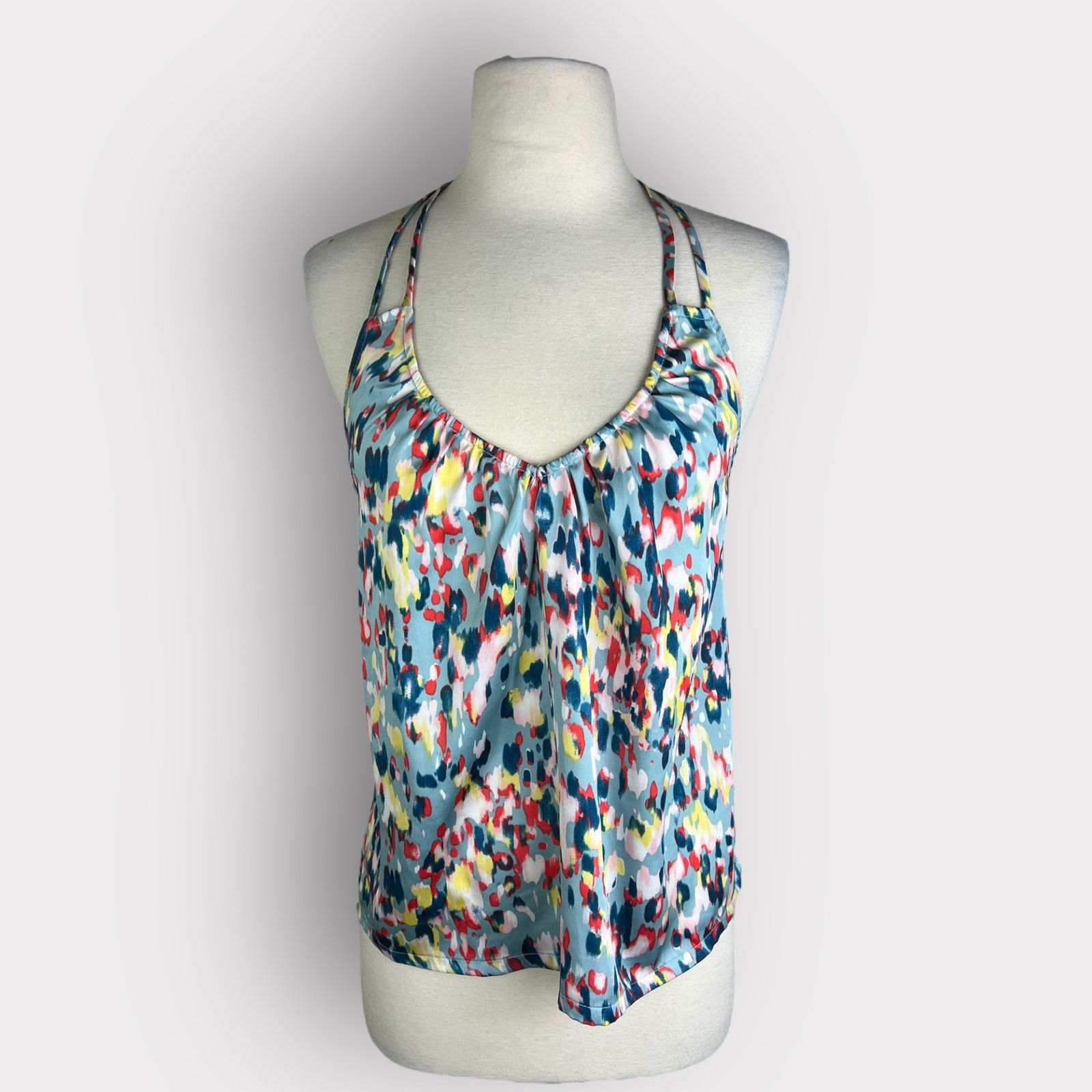 Vintage Ruby and Jenna Vintage Y2K Open Back Halter Top | Light Blue Size S / US 4 / IT 40 - 7 Thumbnail