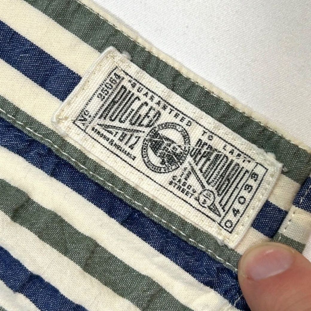 Vintage L.L. Bean Signature Mens Slim Fit Camp Shirt Short Sleeve Button Up Blue Striped Med Size US M / EU 48-50 / 2 - 6 Thumbnail
