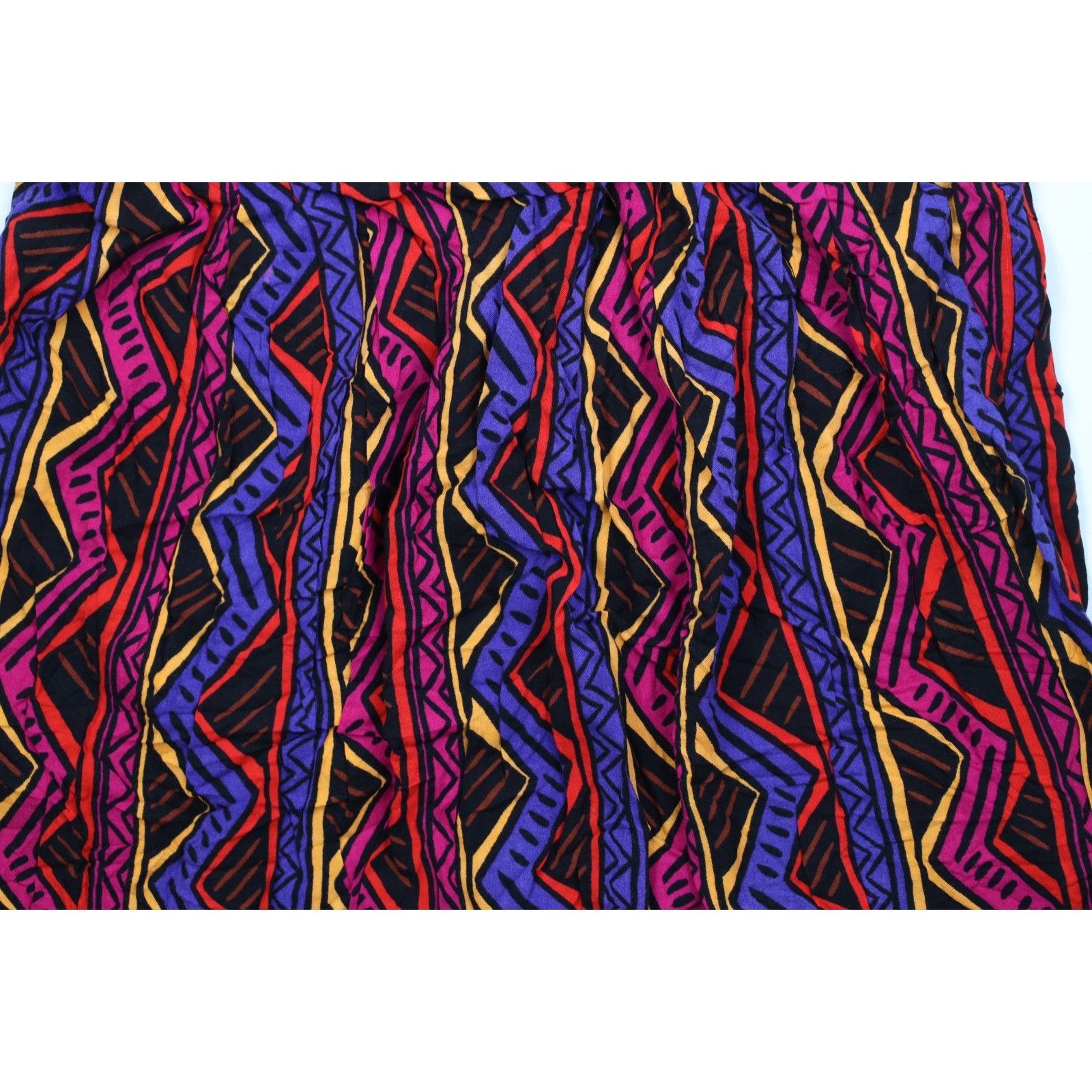 Vintage Vintage 90s Rayon Gabardine Abstract Rainbow Skirt Size 40" / US 18 - 3 Thumbnail