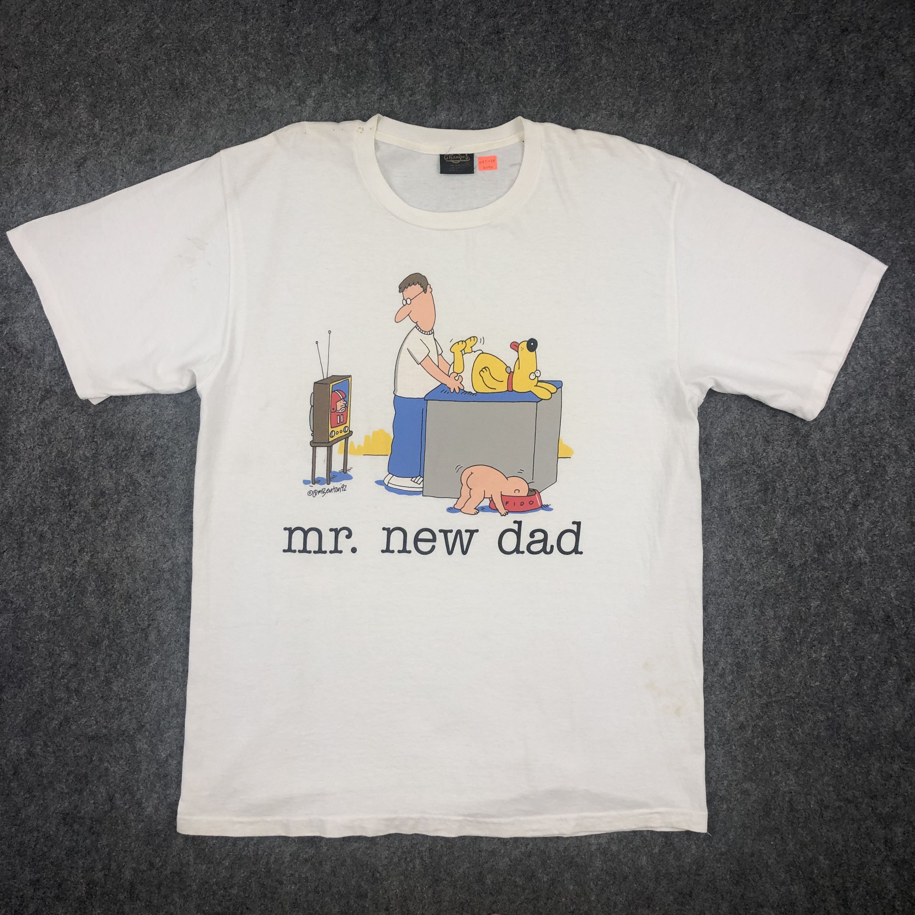 Vintage Vintage 90s Jim Benton Mr New Dad Xlarge Tshirt - G095 Size US XL / EU 56 / 4 - 1 Thumbnail