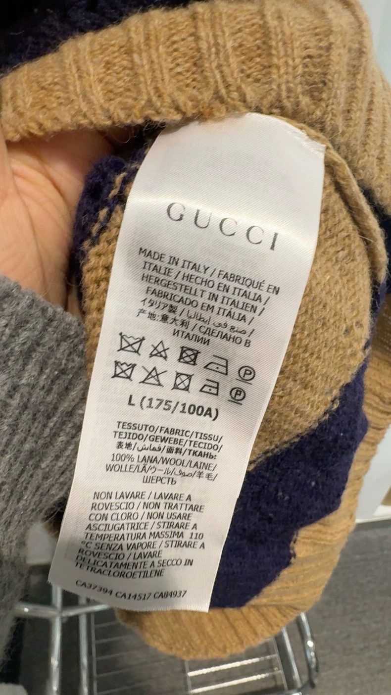 Gucci Gucci Striped hollow gg wool sweater 2501-Nextarrow Size US L / EU 52-54 / 3 - 5 Thumbnail