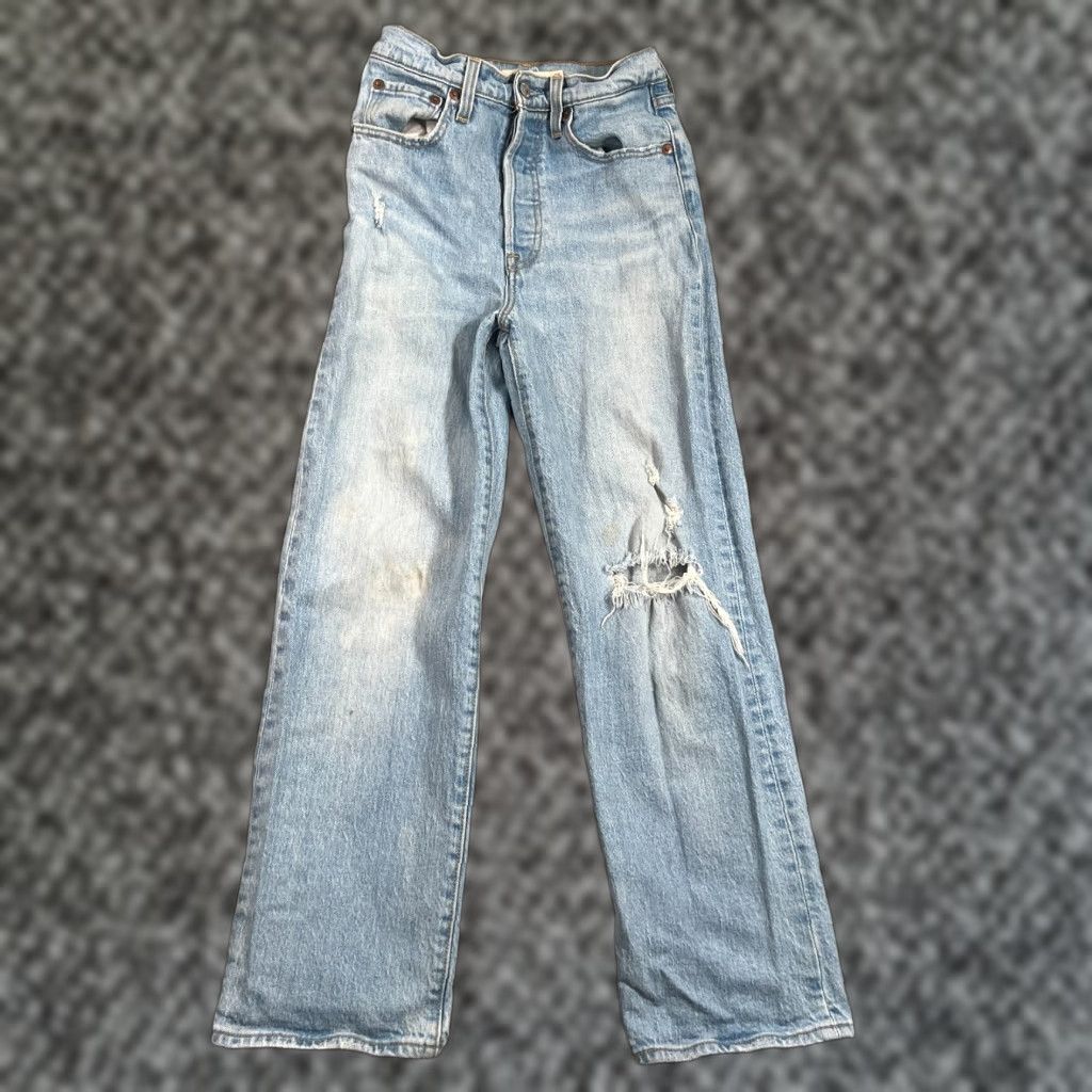 Levi's VINTAGE Levi's Jeans Ribcage Regular Ankle Size 25 Blue Cotton Denim 5-Pocket 25in Inseam Womens Size 42" / US 20 - 1 Thumbnail