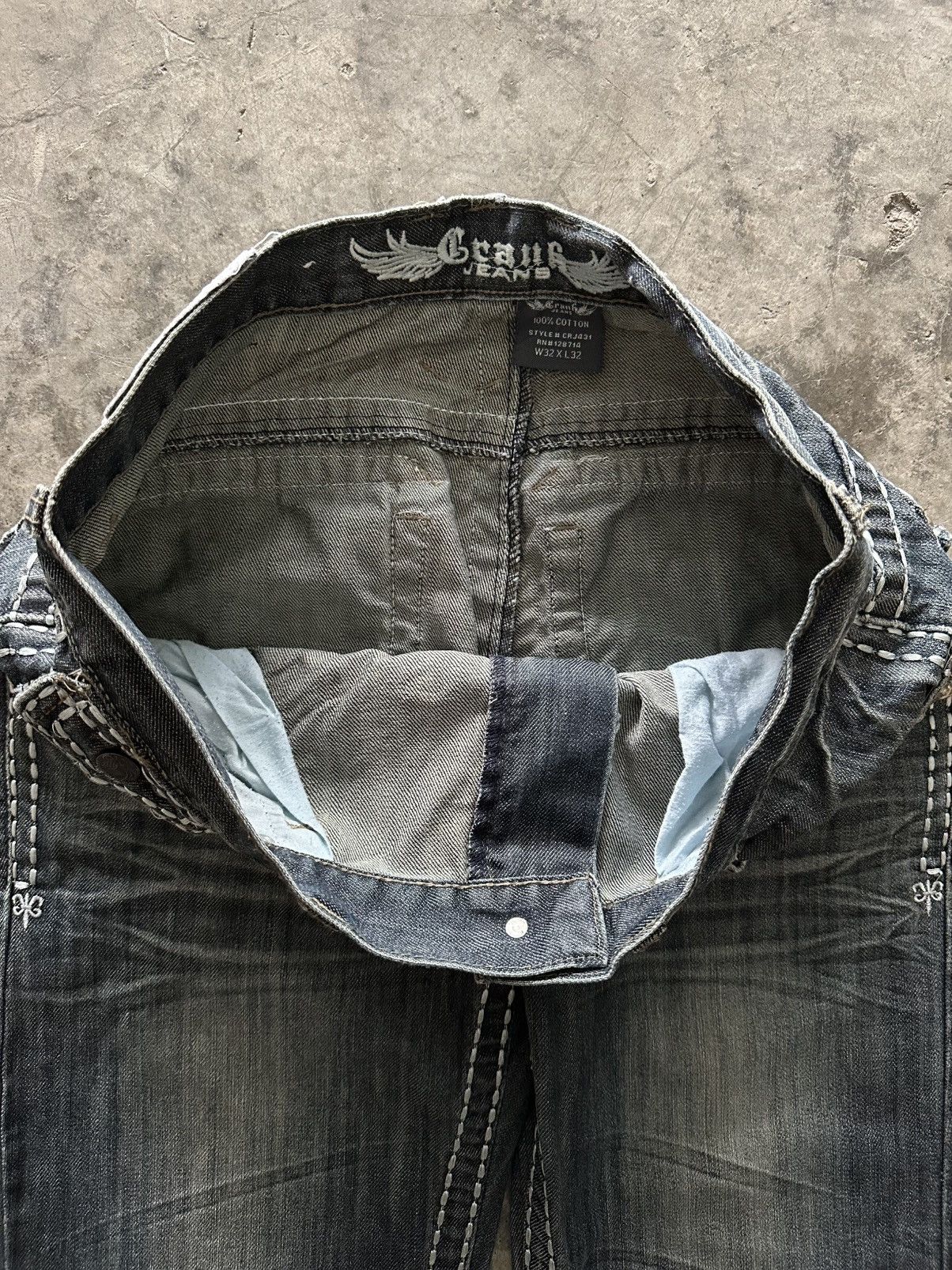 If Six Was Nine × Japanese Brand × Le Grande Bleu (L.G.B.) Japanese Y2K Whisker Wash Flared Jeans Size 34" / US 12 / IT 48 - 6 Thumbnail