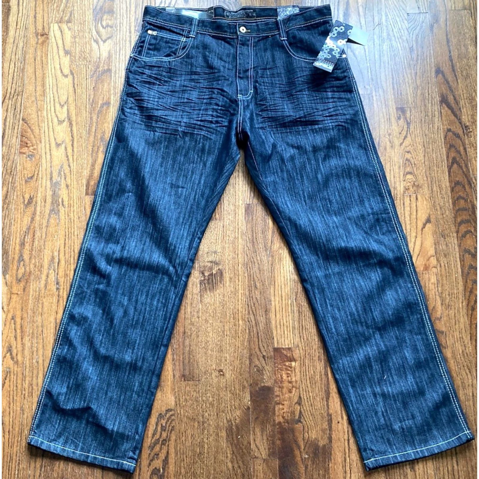 Southpole VINTAGE Southpole Jeans Men 40x34 90s Hip Hop Skater Deadstock 5-Pocket Denim Blue Straight 4180 Size US 40 / EU 56 - 2 Thumbnail