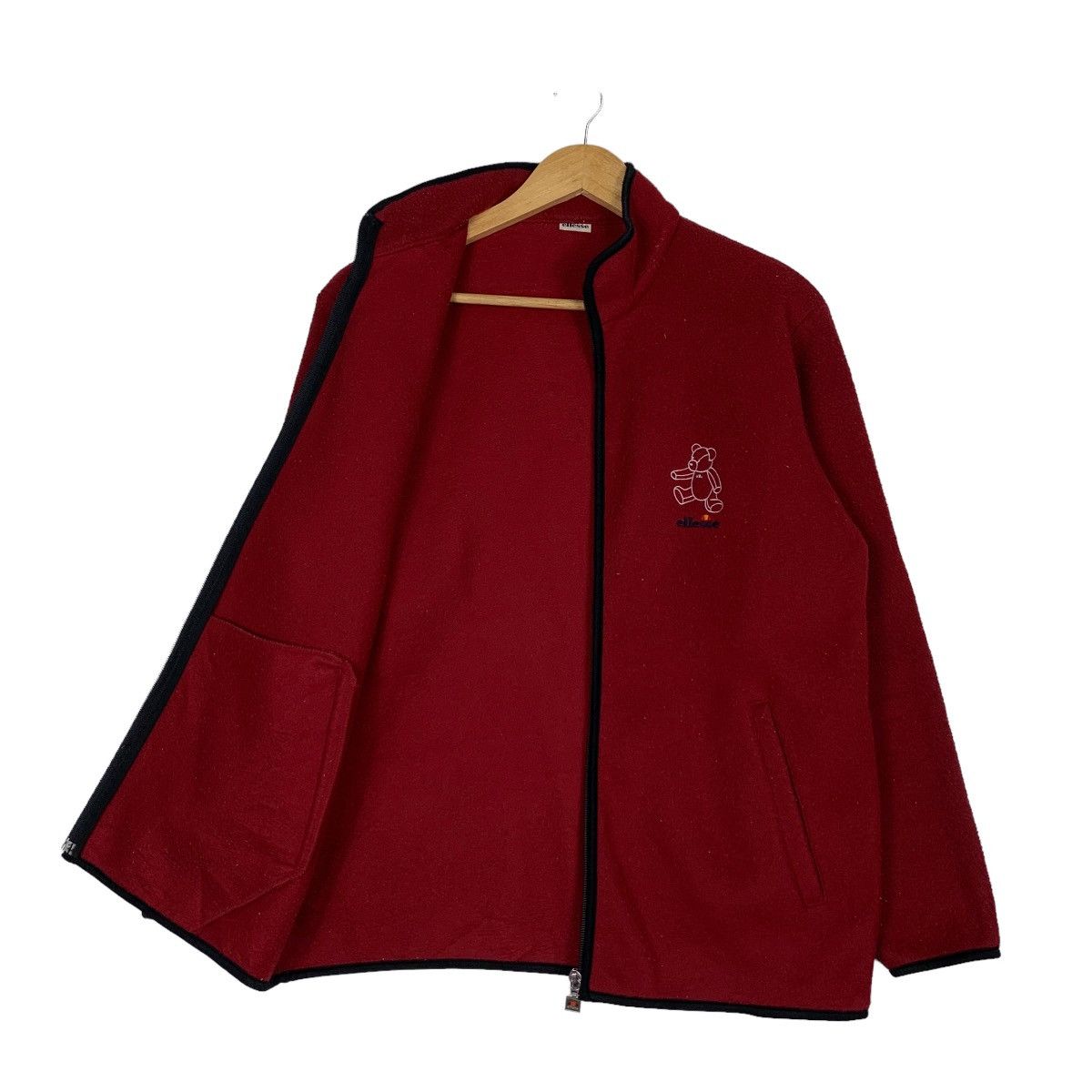Ellesse ELLESSE Teddy Bear Small Logo Red Fleece Jacket #1060-C48 Size US L / EU 52-54 / 3 - 9 Thumbnail