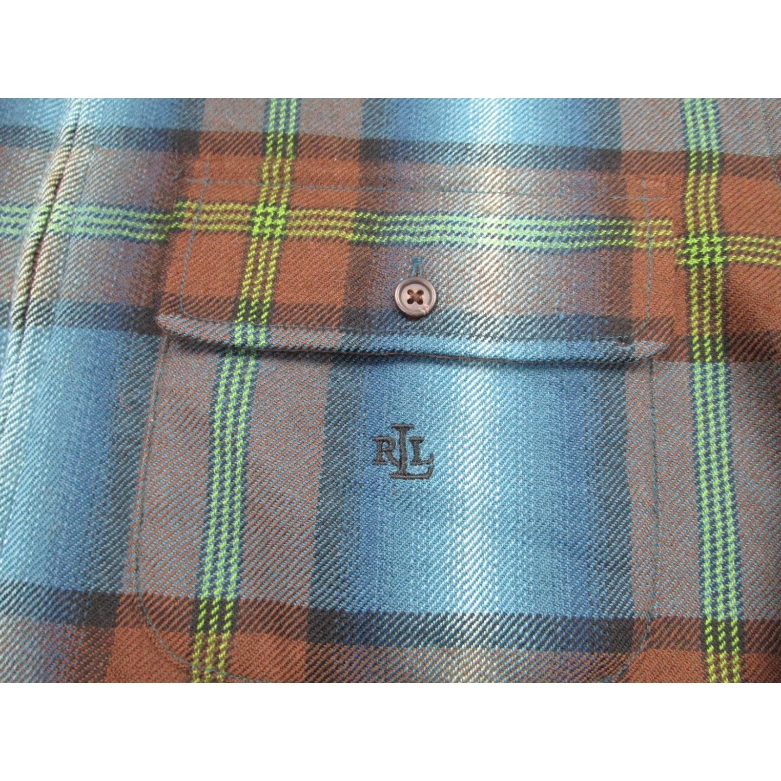 Ralph Lauren Ralph Lauren Jacket Mens L Blue Wool Plaid Flannel Elbow Patch Zip Shacket Size US L / EU 52-54 / 3 - 4 Thumbnail