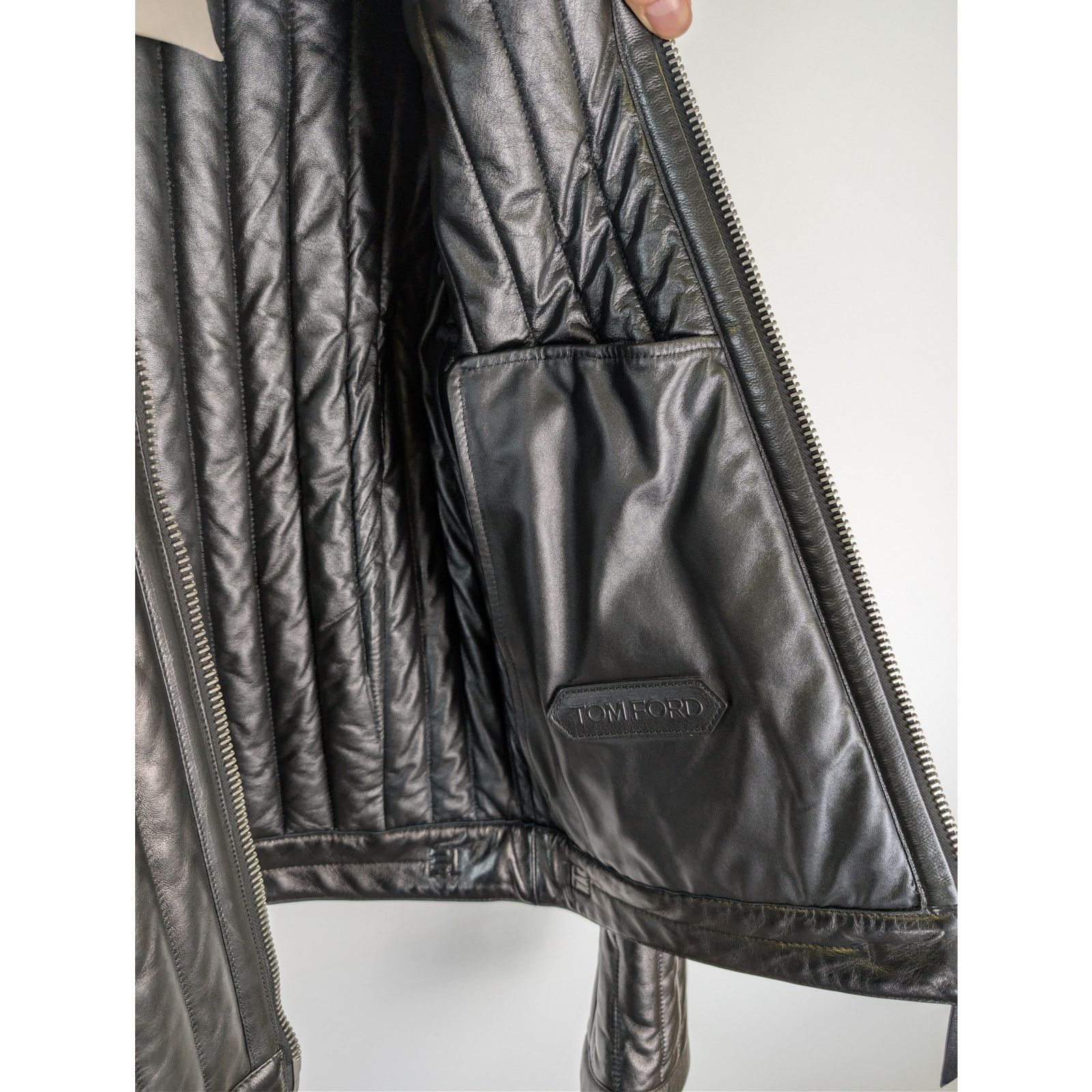 Tom Ford o1rshd1 Leather Wear Biker Jacket in Black Size US M / EU 48-50 / 2 - 8 Thumbnail