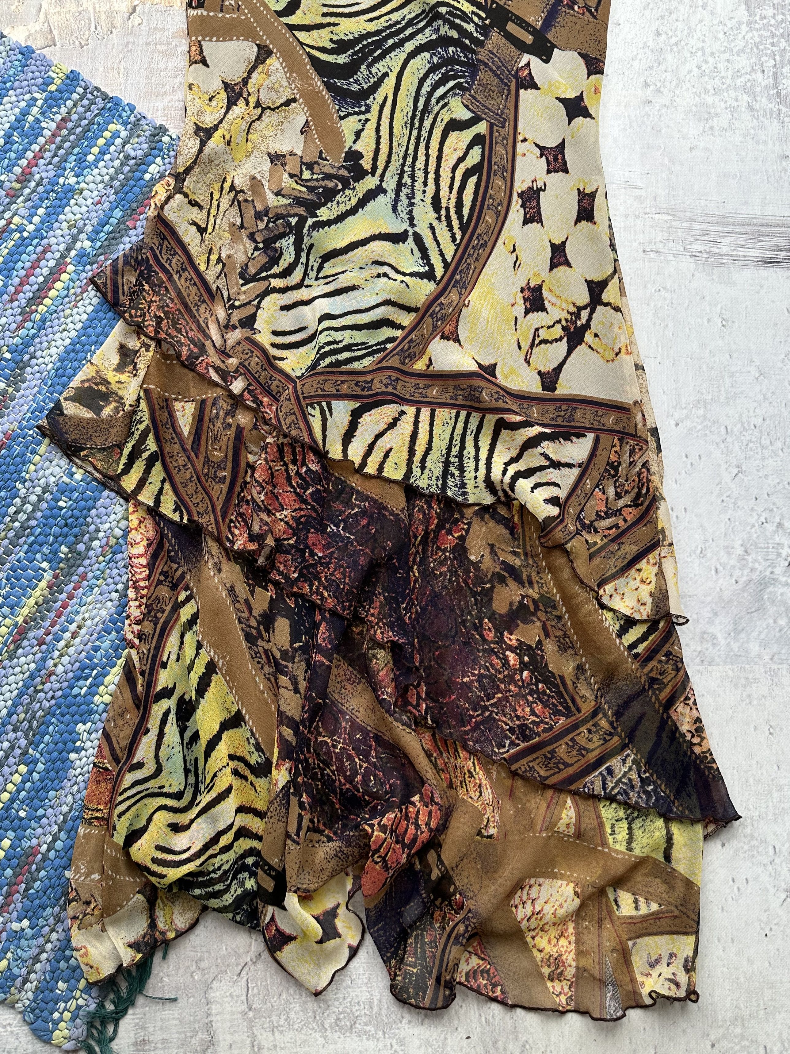 Japanese Brand Vintage Asymmetry Printed Dress A270(60) Size XS / US 0-2 / IT 36-38 - 7 Thumbnail