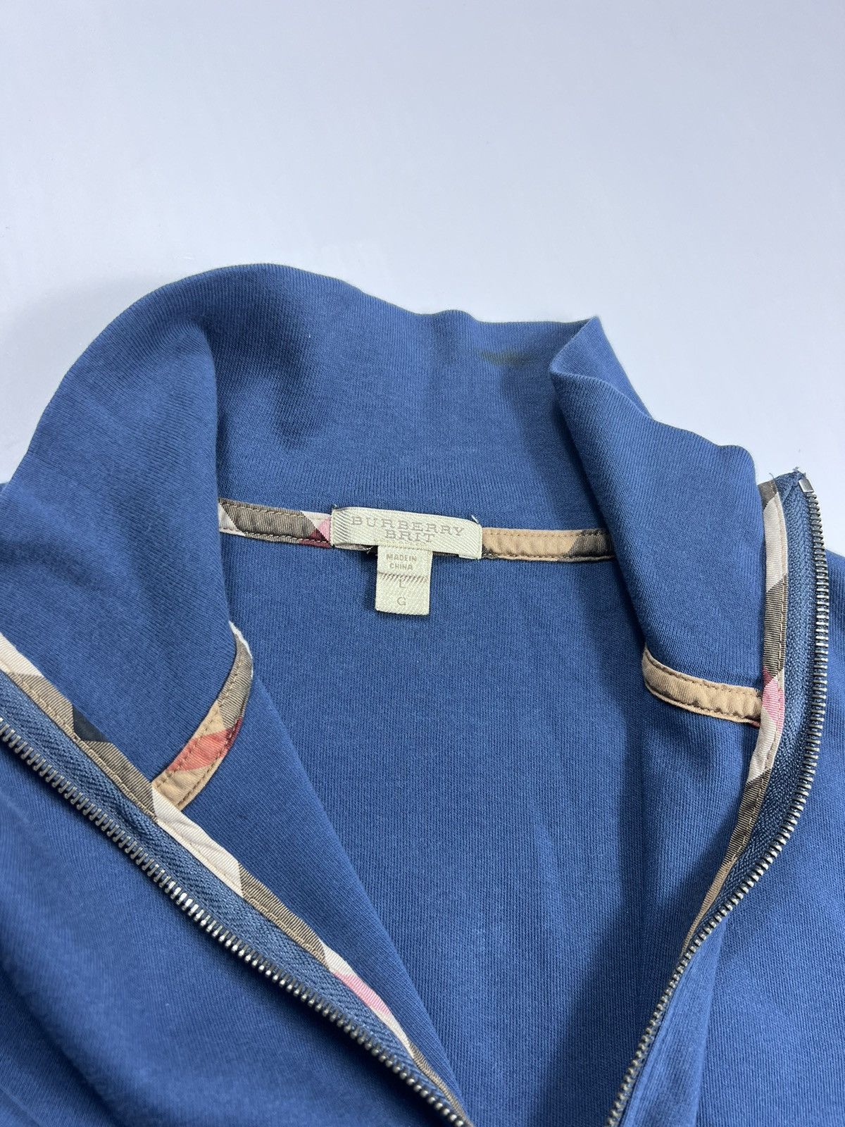 Burberry Burberry Blue Half Zip Pull Sweatshirt Size L Size US M / EU 48-50 / 2 - 5 Thumbnail