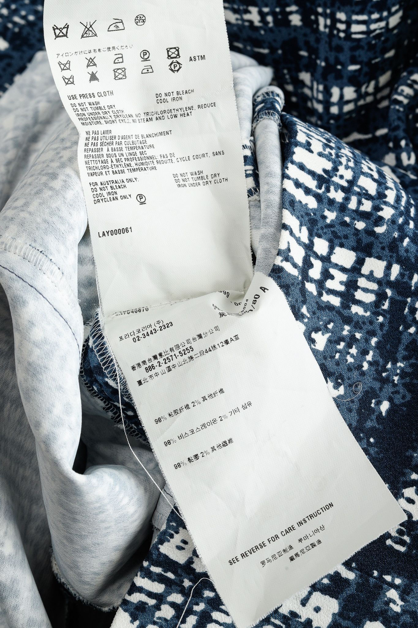 Prada Prada Blue-Plaid Crepe Short-Sleeve Dress Size S / US 4 / IT 40 - 10 Thumbnail