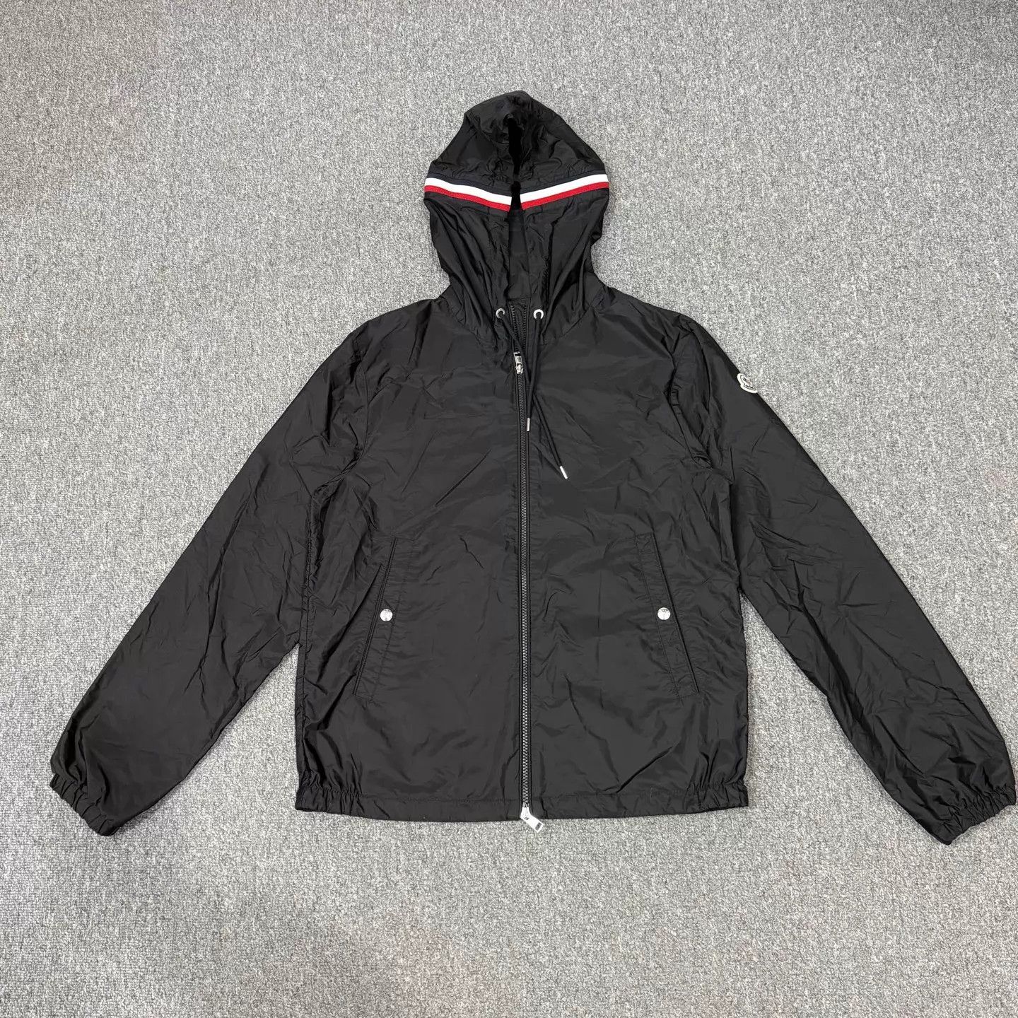 Moncler Moncler Black Striped Arm Logo Nylon Jacket Size 3 Size M / US 6-8 / IT 42-44 - 1 Thumbnail