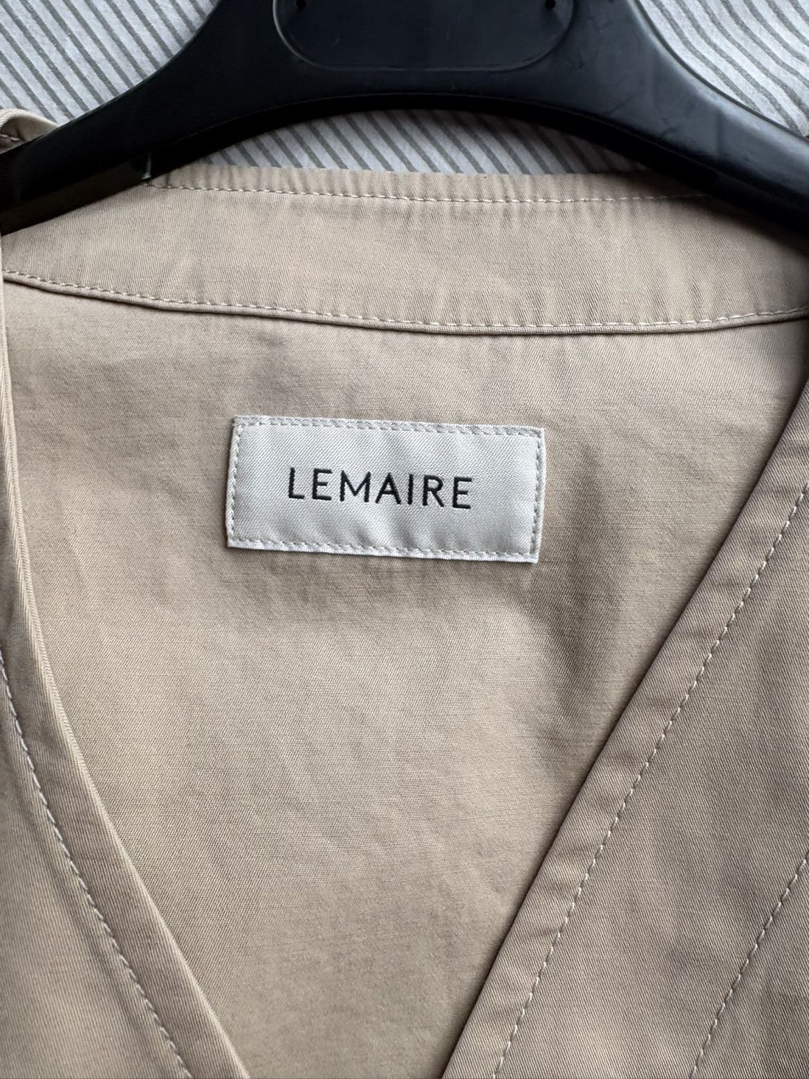 Lemaire LEMAIRE Beige Collarless Overshirt Size US M / EU 48-50 / 2 - 3 Thumbnail