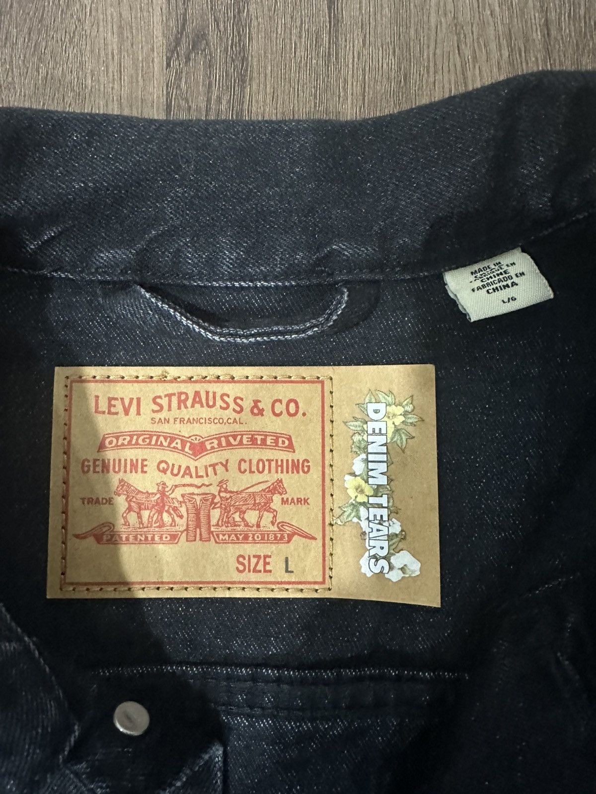 DENIM TEARS × Levi's Denim Tears x Levi Black Cotton Wreath Denim Jacket Size US L / EU 52-54 / 3 - 6 Thumbnail