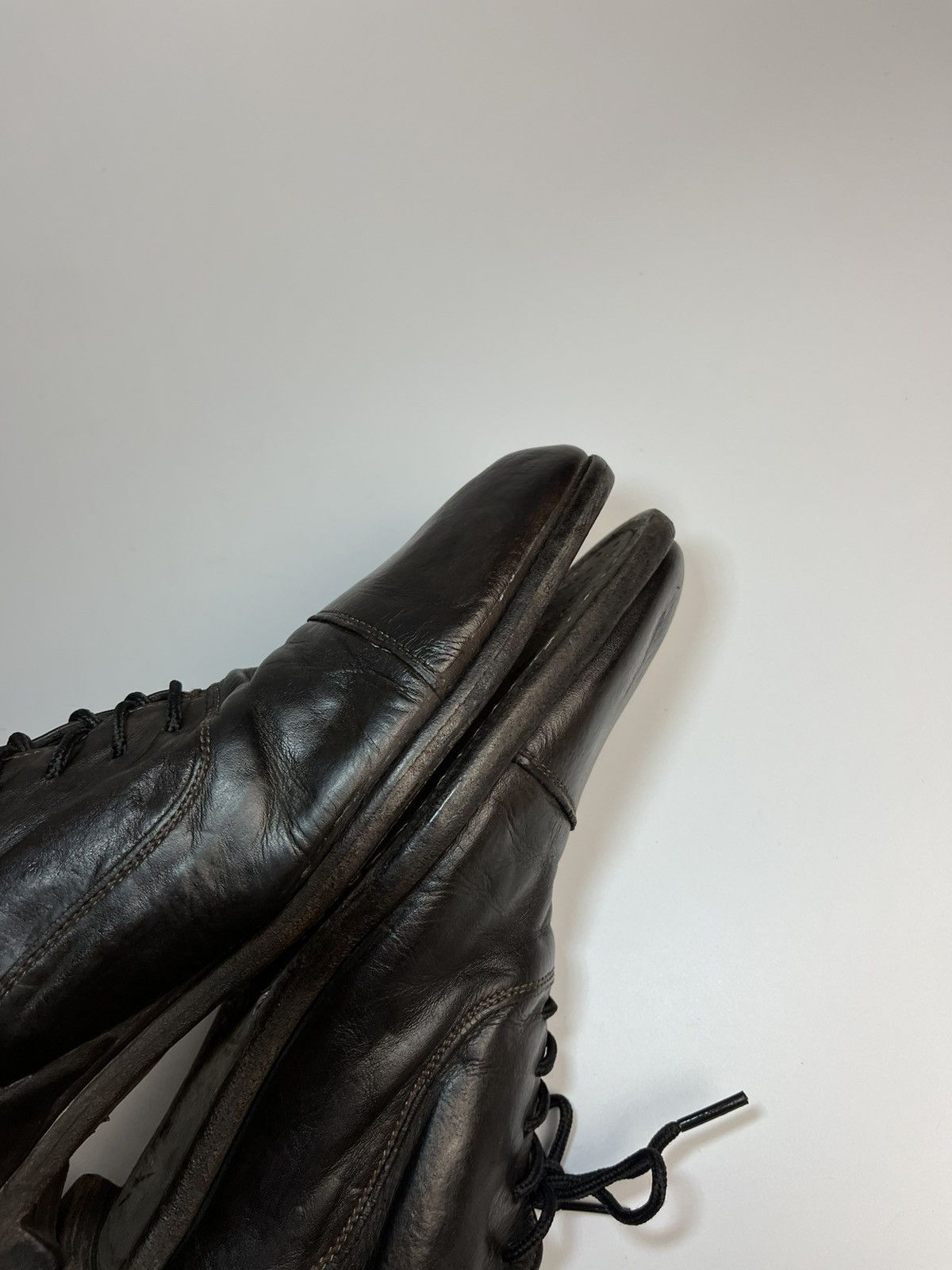 Alexander McQueen Alexander McQueen Burnished Espresso Leather Cap-Toe Oxfords Size US 10 / EU 43 - 16 Thumbnail