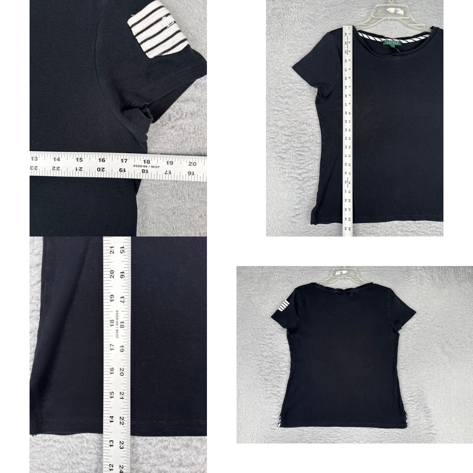 Ralph Lauren Lauren Ralph Lauren Shirt Women Large Black Crew Neck Short Sleeve Cotton Logo Sports Womens Size L / US 10 / IT 46 - 8 Thumbnail