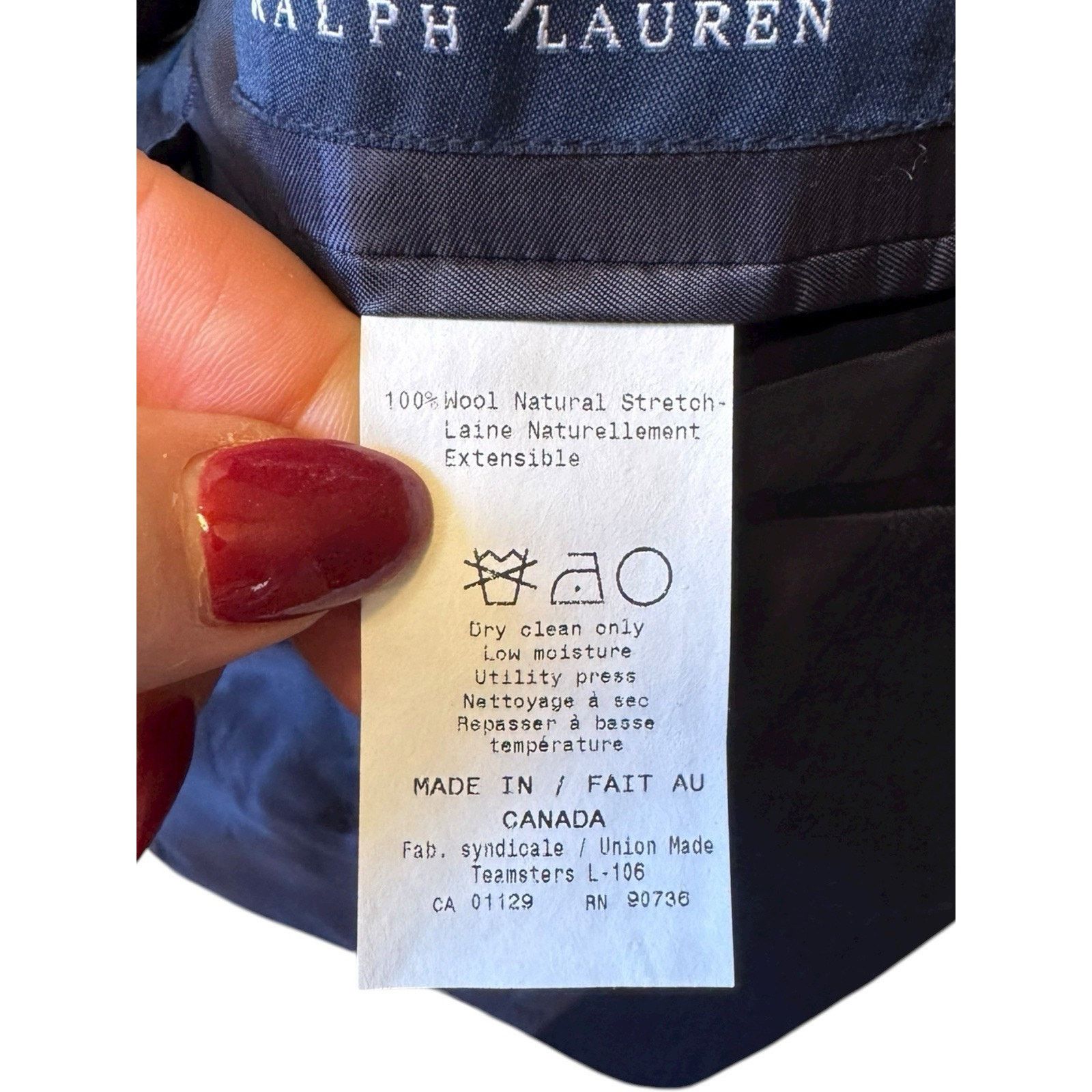 Ralph Lauren Ralph Lauren Wool Navy Blue Plaid Two Button Sport Coat Size 44R - 7 Thumbnail