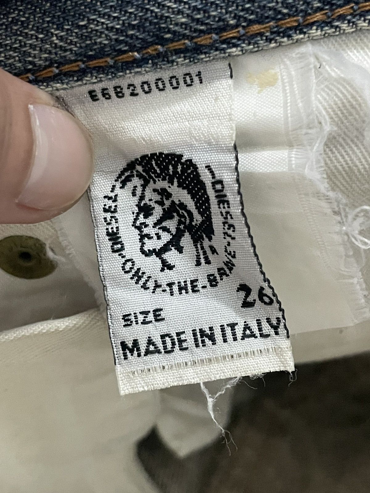 Diesel × Vintage Sick🔥Vtg Ripped Jeans Diesel Industry Embroidery denim Size 29" - 16 Thumbnail