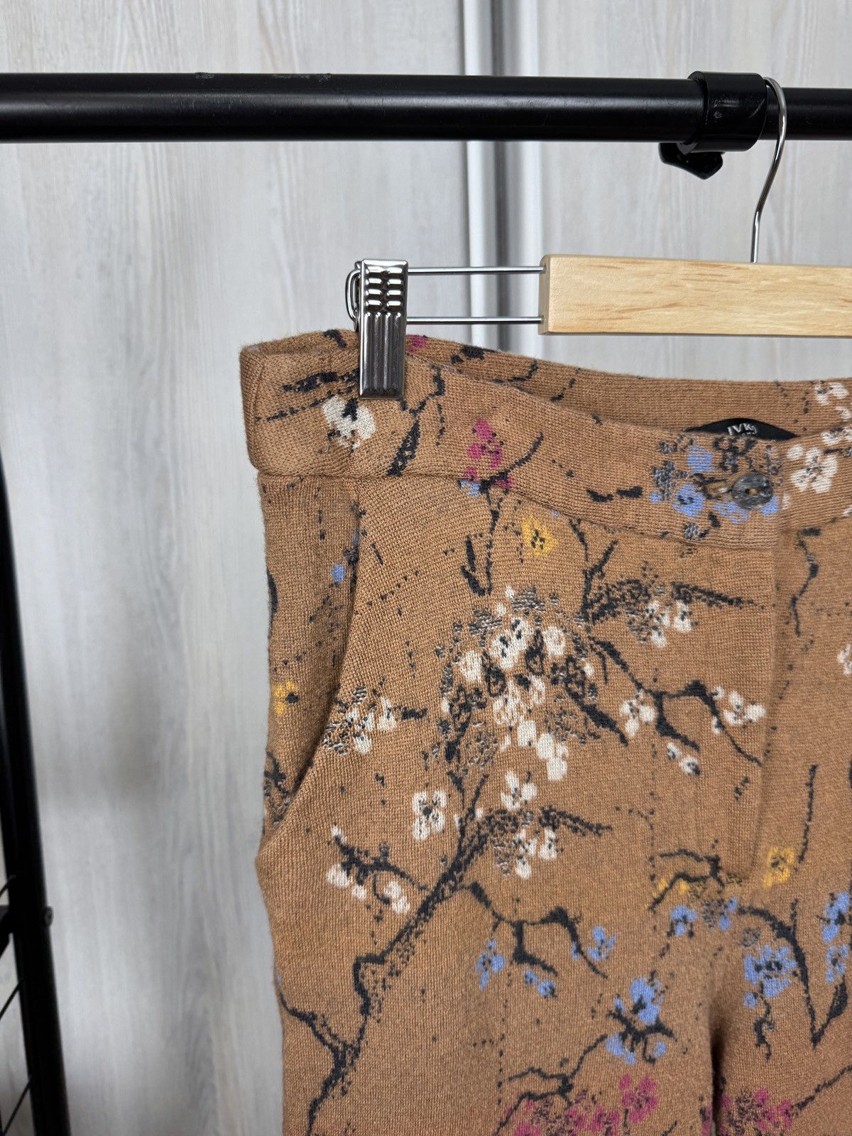 Other Ivko Wool beige brown floral flower pattern pants trousers Size 32" / US 10 / IT 46 - 4 Thumbnail