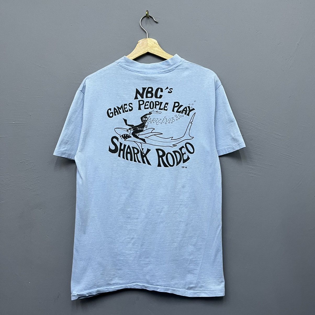 Hanes Vintage 80s Shark Rodeo T-Shirt Size US M / EU 48-50 / 2 - 2 Thumbnail