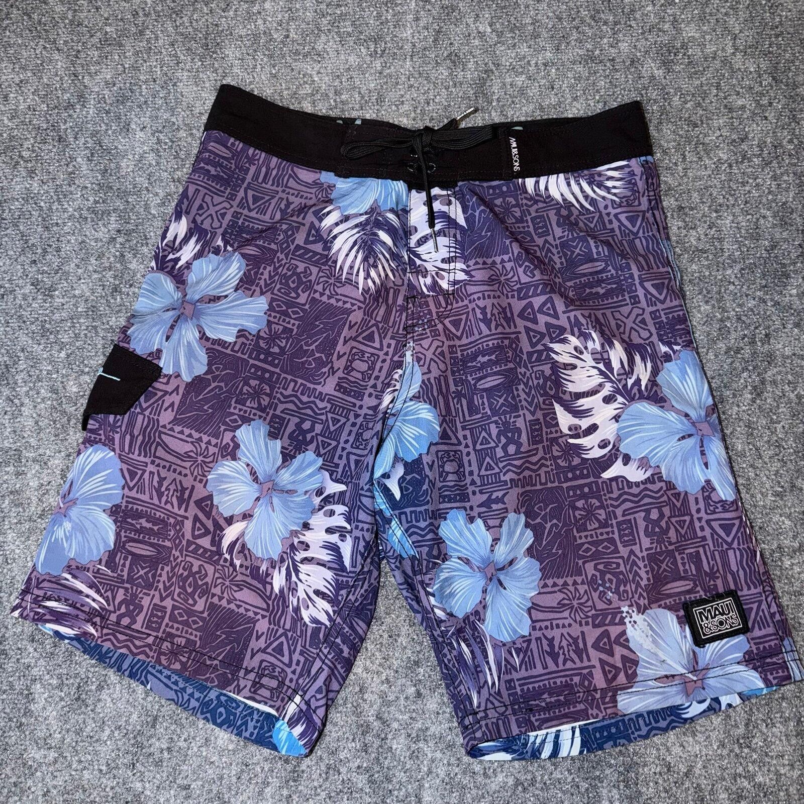 Maui and Sons Maui & Sons Floral Surf Board Shorts Mens SM Vtg y2k 90s Size US 30 / EU 46 - 1 Thumbnail