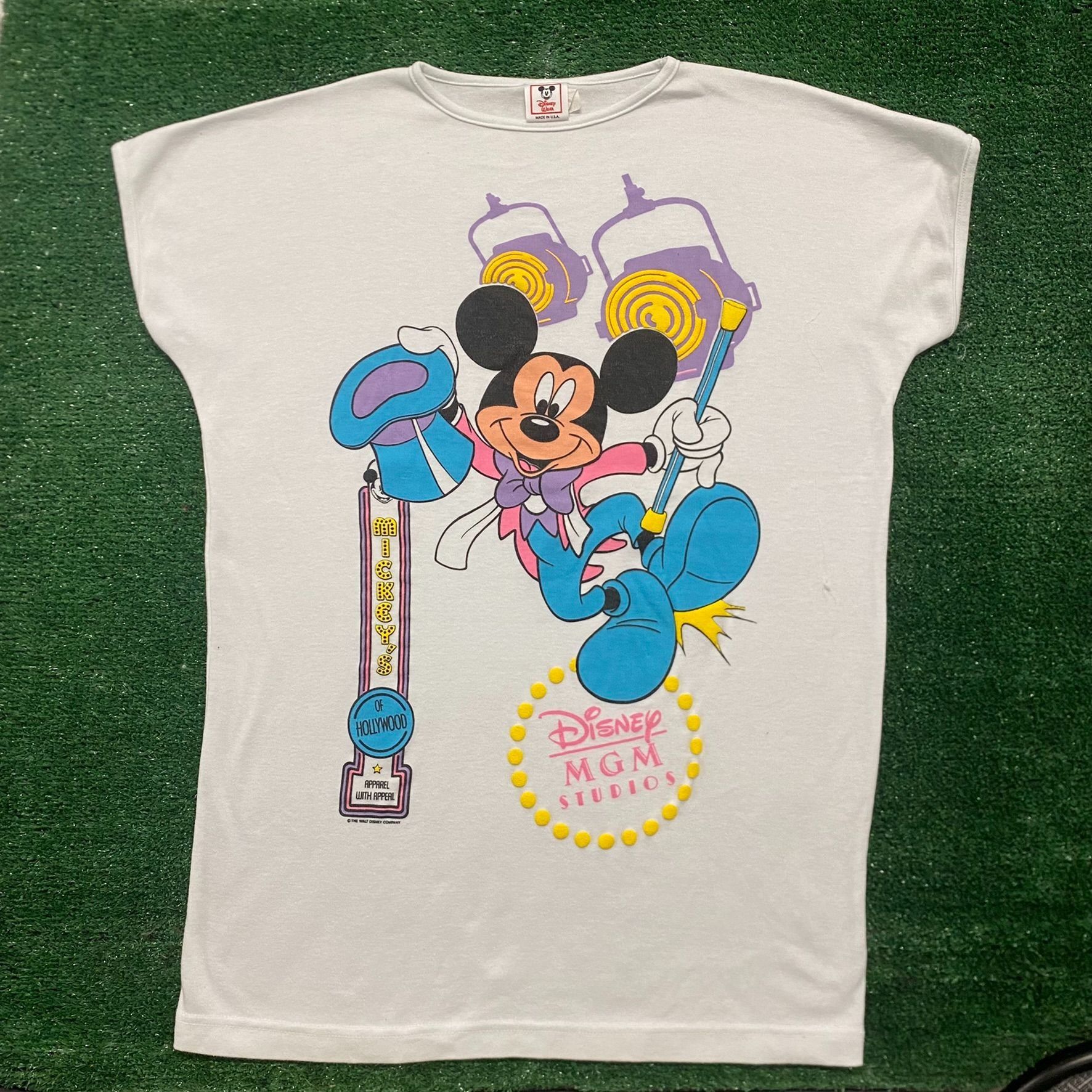 Vintage 80’s Mickey Mouse Disney MGM Studio store Full Print Tee Size XL