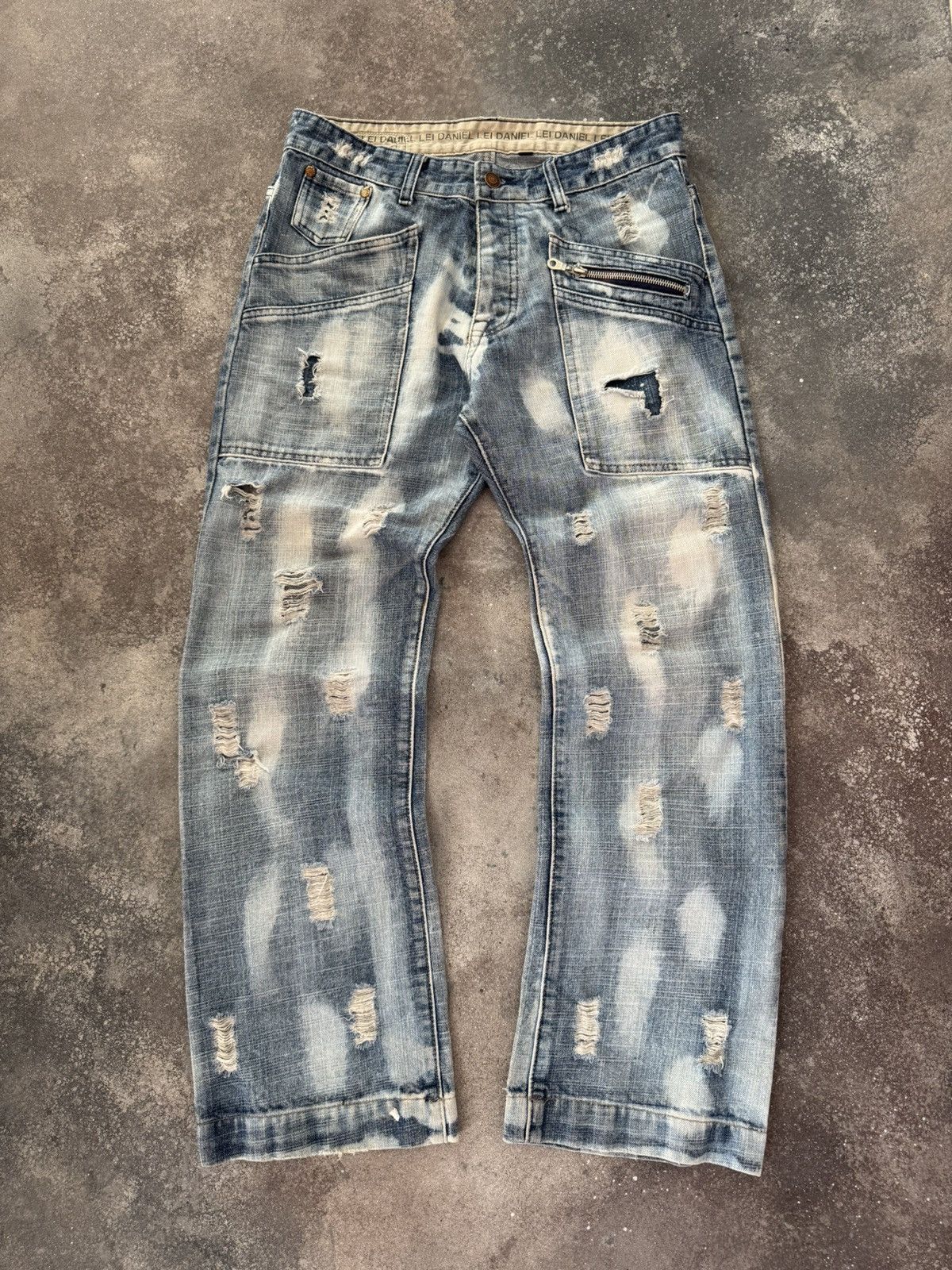 If Six Was Nine Japanese Style Vintage Washed Distressed Denim Jeans Size US 29 - 1 Thumbnail