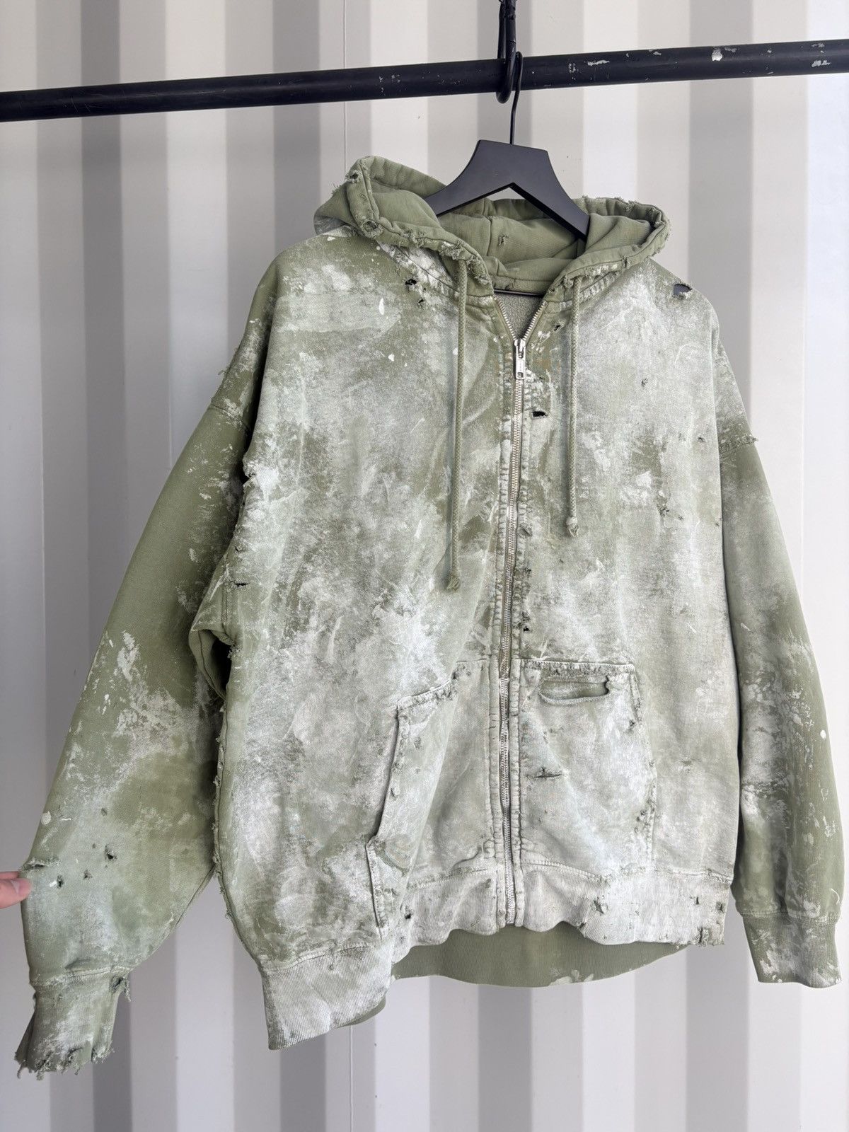 Vintage Thrashed Faded Distressed Zip Hoodie Grunge Band Size US XL / EU 56 / 4 - 2 Thumbnail