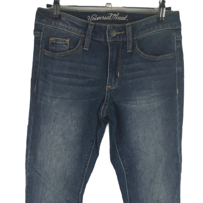 Vintage Universal Thread Women's Blue Denim Skinny Jeans 00/24S Low Rise 28" Inseam Size 24" / US 00 / IT 34 - 3 Thumbnail