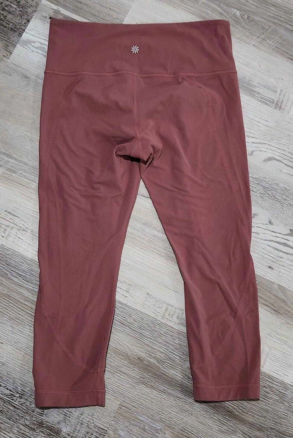 Designer Athleta Capris Medium Mauve Fitted Active Gym Yoga Size 32" / US 10 / IT 46 - 2 Thumbnail