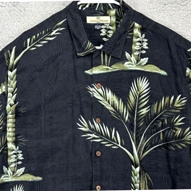Tommy Bahama Tommy Bahama Hawaiian Shirt Men Large Black Tree Print Silk Button Up Short Sleeve Casual 100% Silk Brethable Collar Spread Size US L / EU 52-54 / 3 - 2 Thumbnail