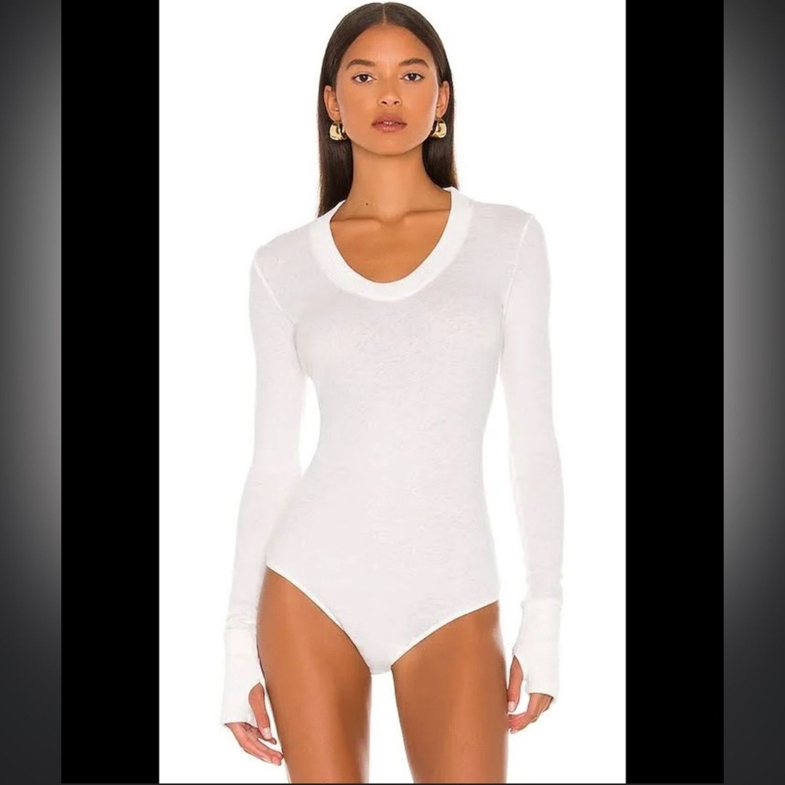 Enza Costa NEW Enza Costa $225 Cashmere Long Sleeve Bodysuit BLACK S Size S / US 4 / IT 40 - 2 Thumbnail