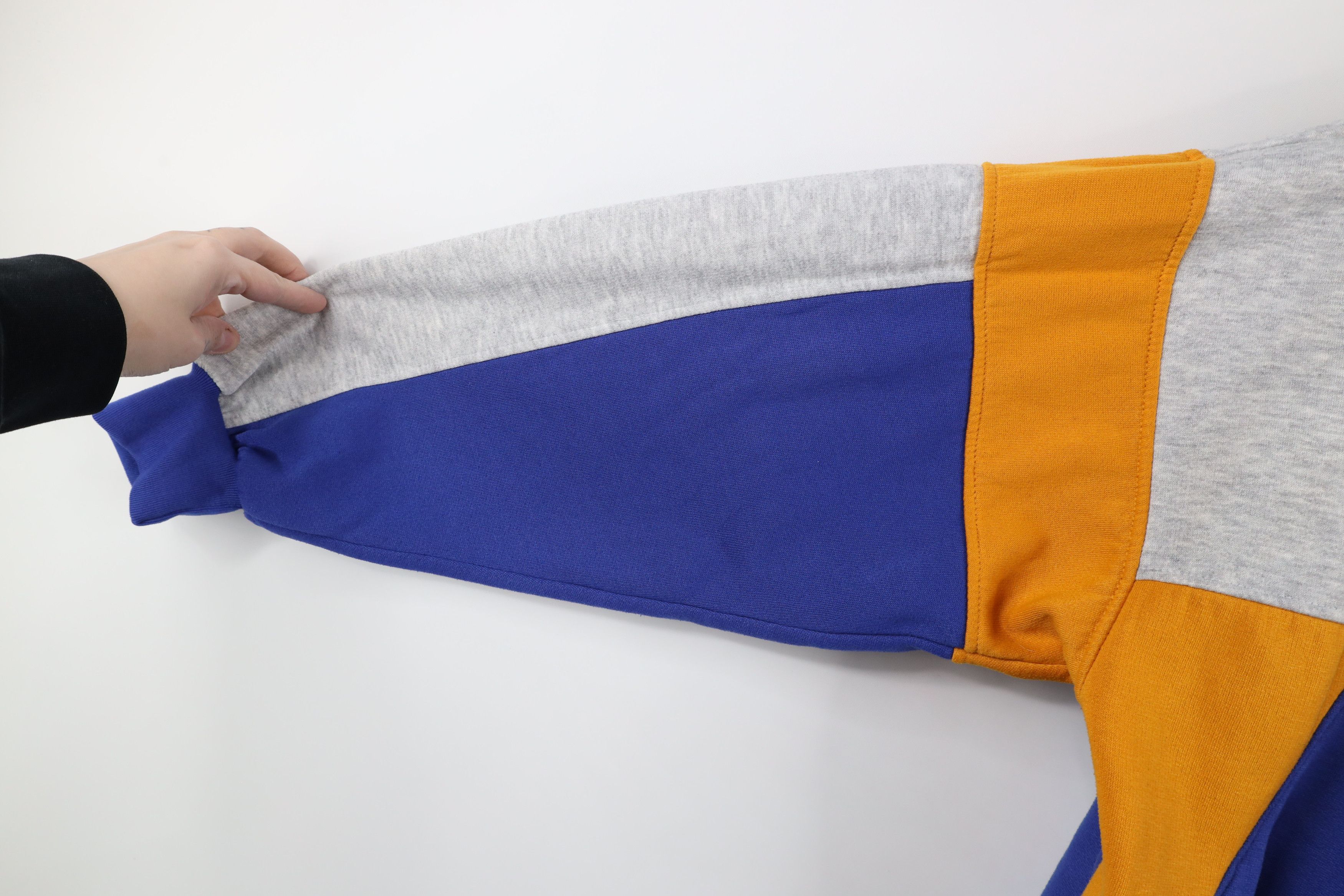 Vintage Vintage 90s Streetwear Faded Block Warm Up Track Jacket Size US L / EU 52-54 / 3 - 4 Thumbnail