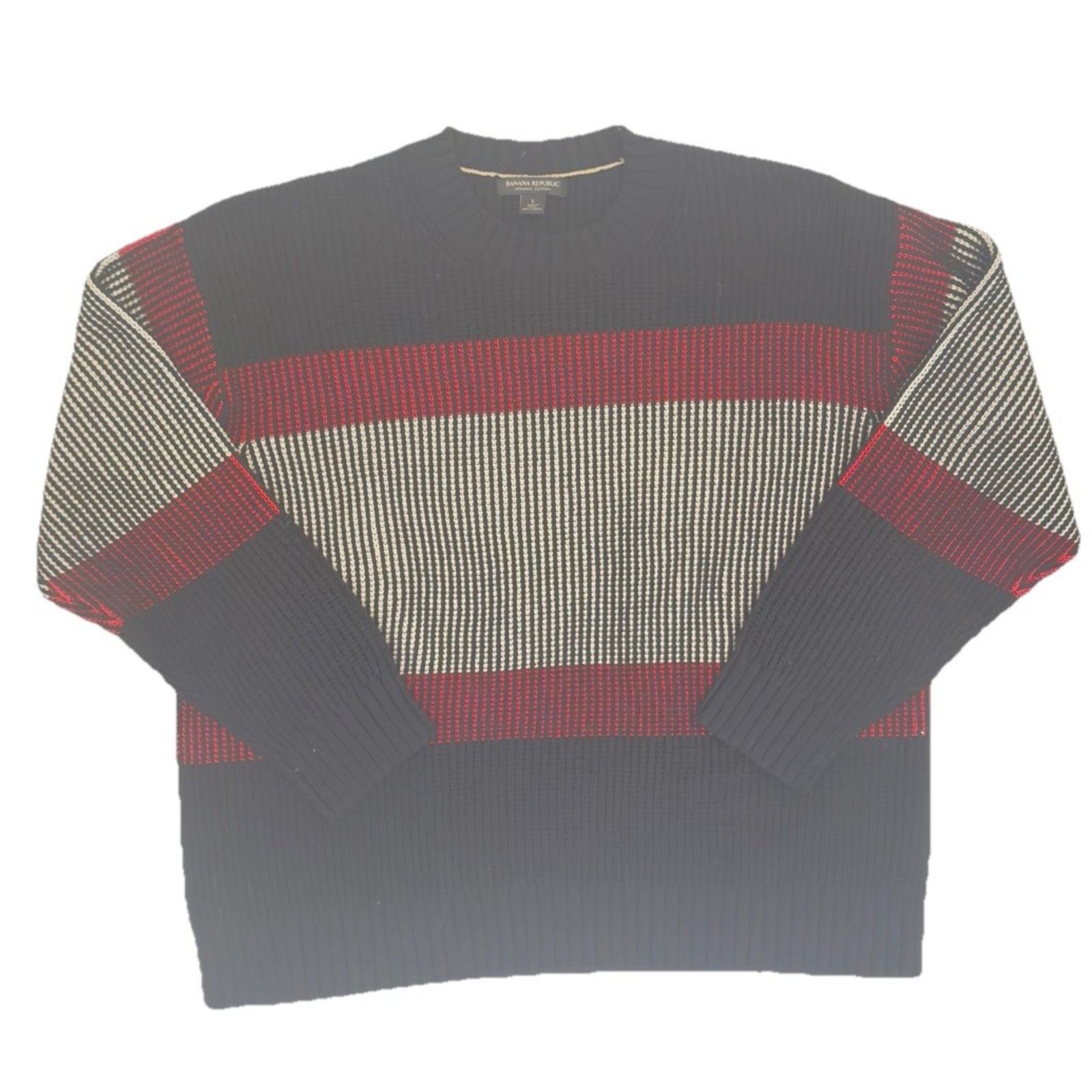 Banana Republic Banana Republic Men’s Mixed Media Fisherman Sweater Size L Size US L / EU 52-54 / 3 - 1 Thumbnail