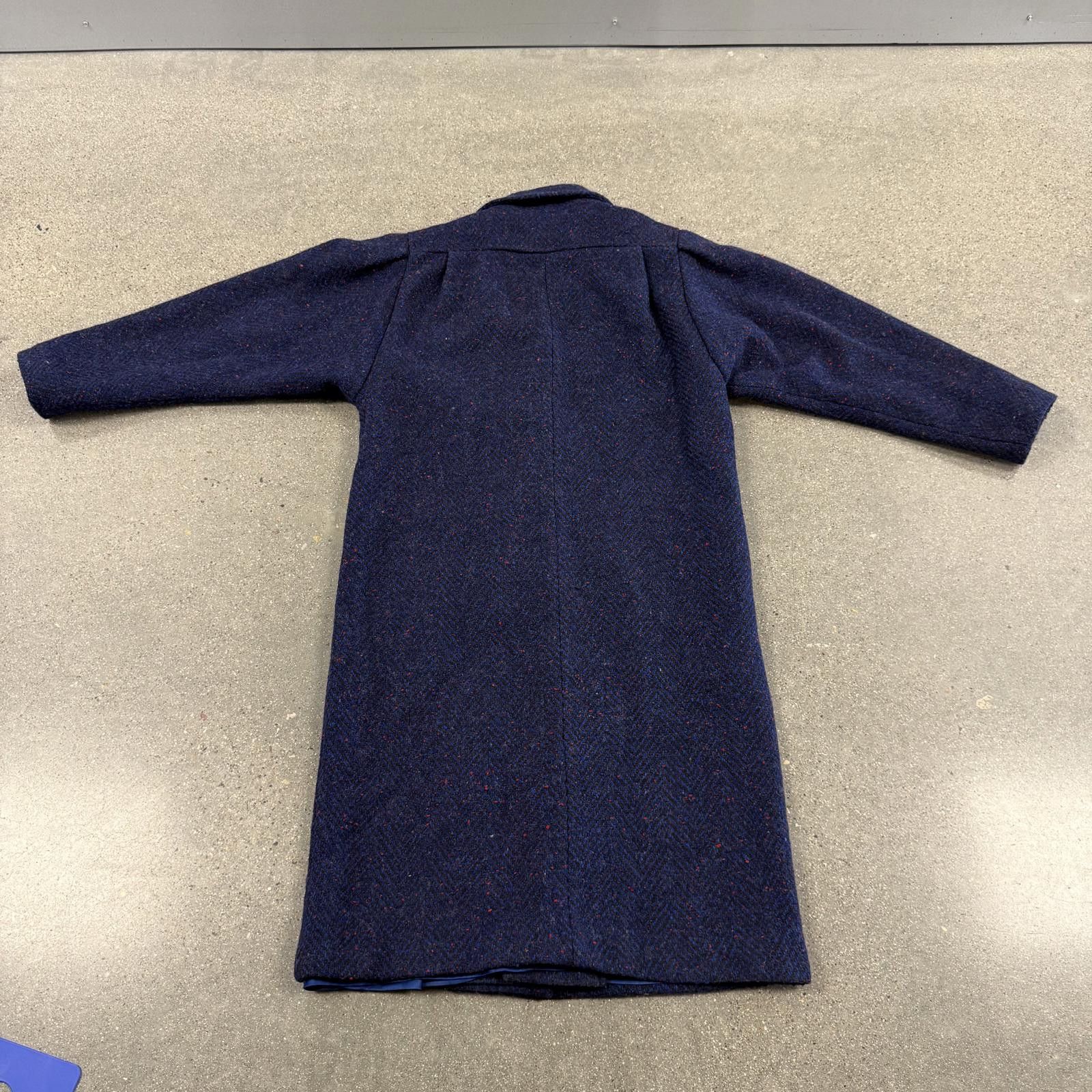The Trilogy Tapes Vtg Trilogi Women's Long Herringbone Pea Coat Wool Tweed USA Size L / US 10 / IT 46 - 9 Thumbnail