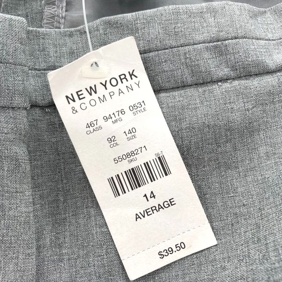 Vintage NY&C New York & Company Dress Pants Women's 14 Gray City Stretch Trouser Cuffed Size 36" / US 14 / IT 50 - 6 Thumbnail