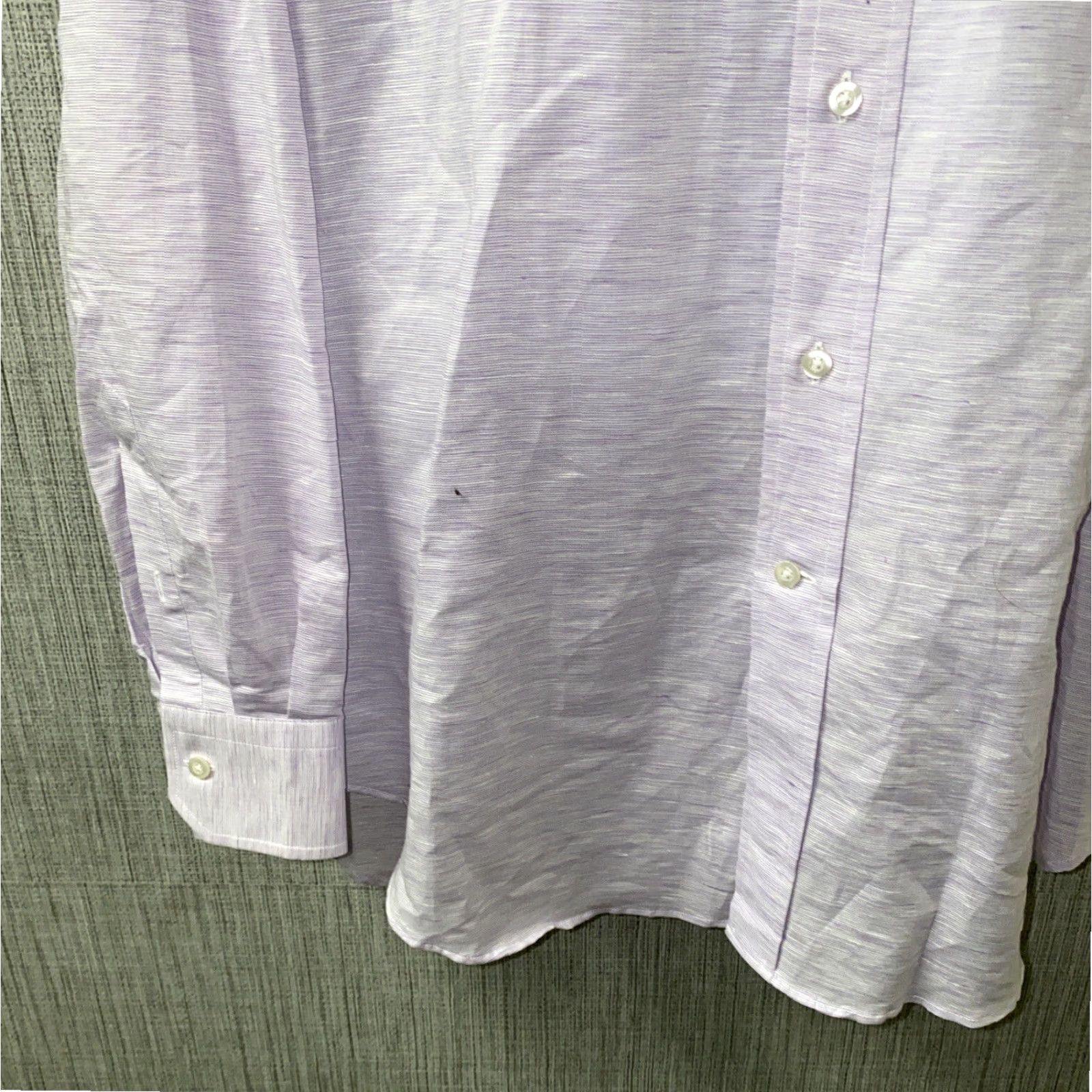 Vintage Enzo Mantovani Mens Purple Linen Long Sleeve Button Down Shirt Large Size US L / EU 52-54 / 3 - 4 Thumbnail