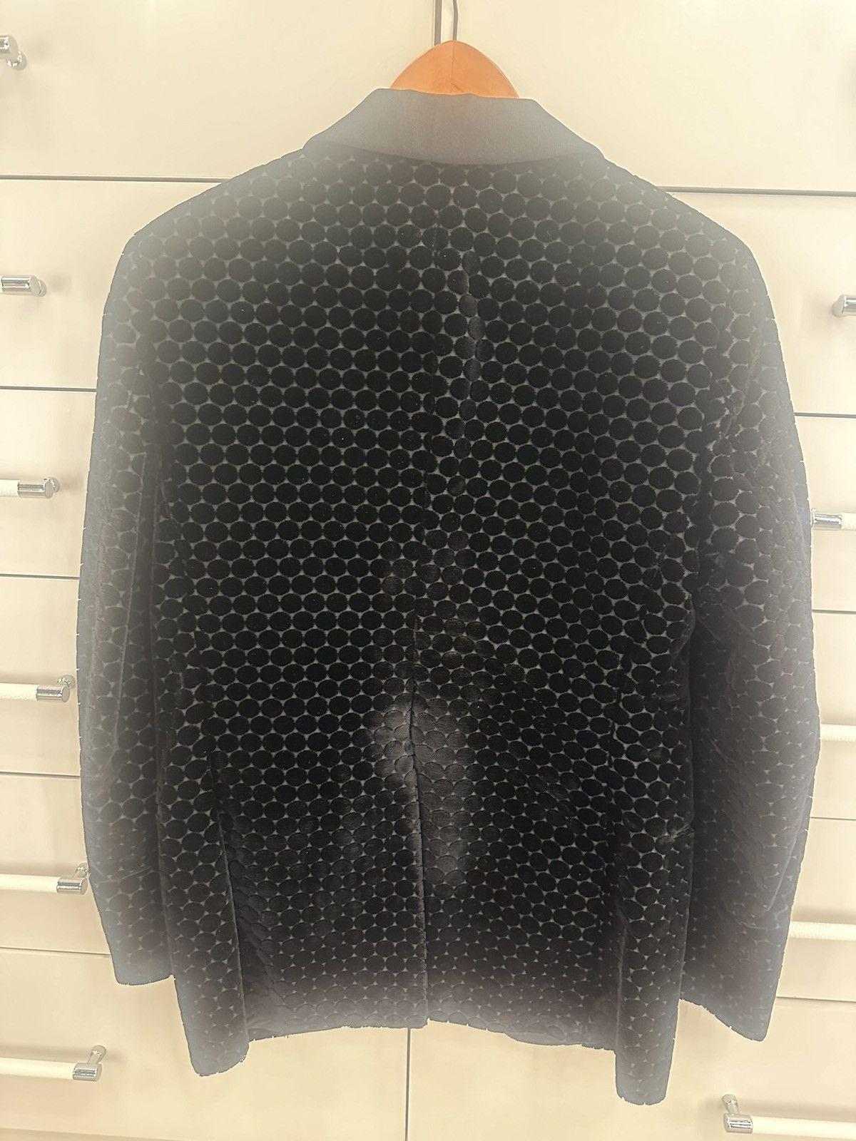 Tom Ford Black Tom Ford Velvet Tuxedo Jacket Polka Dot Size 40R - 2 Thumbnail