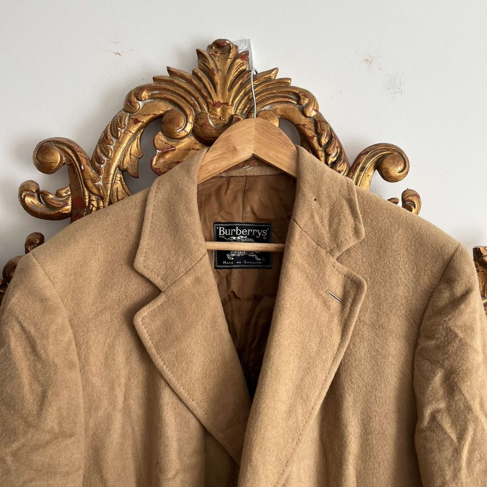 Burberry × Vintage VINTAGE LONG WOOL FLY COATS JACKET BURBERRYS HERRINGBONE Size US L / EU 52-54 / 3 - 2 Thumbnail